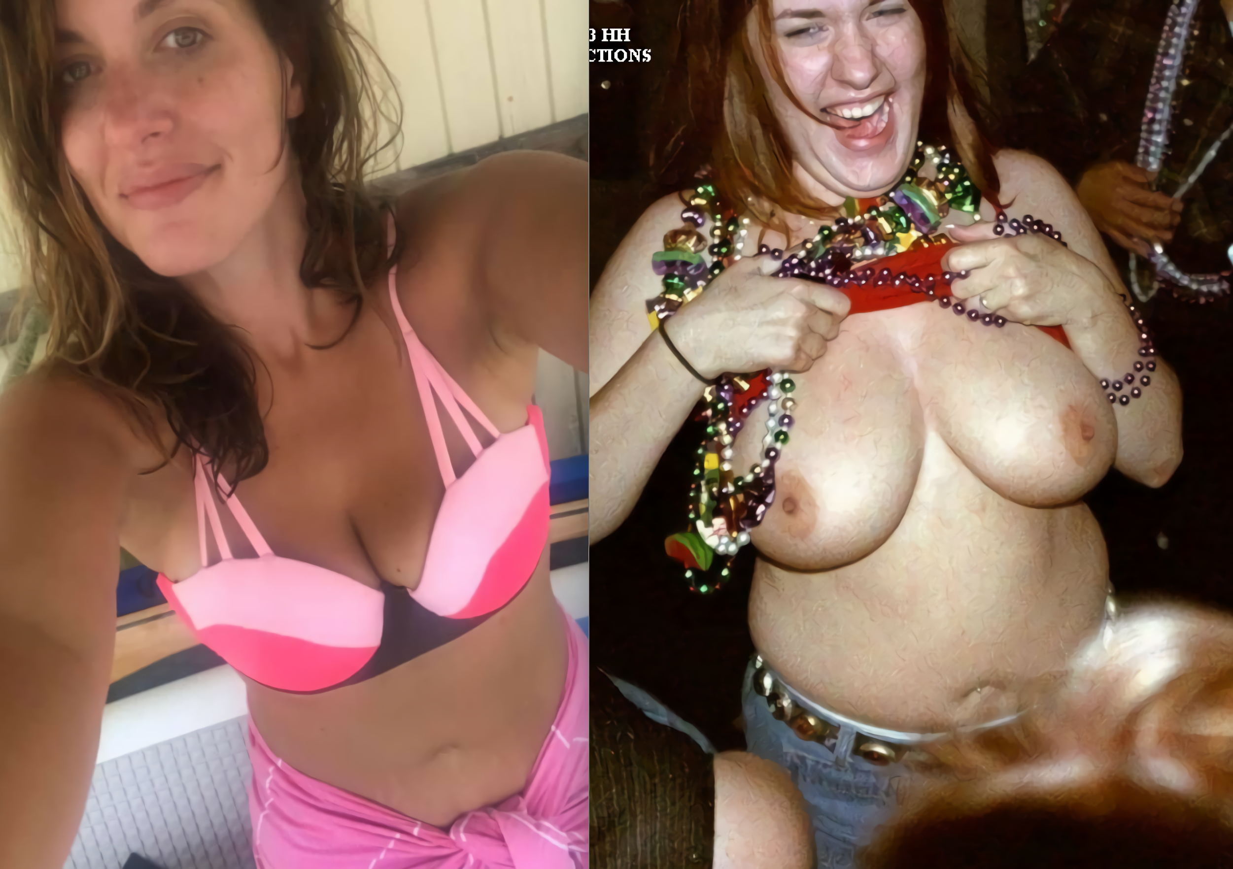 Before / After Sluts flashing tits (Dressed / Undressed)