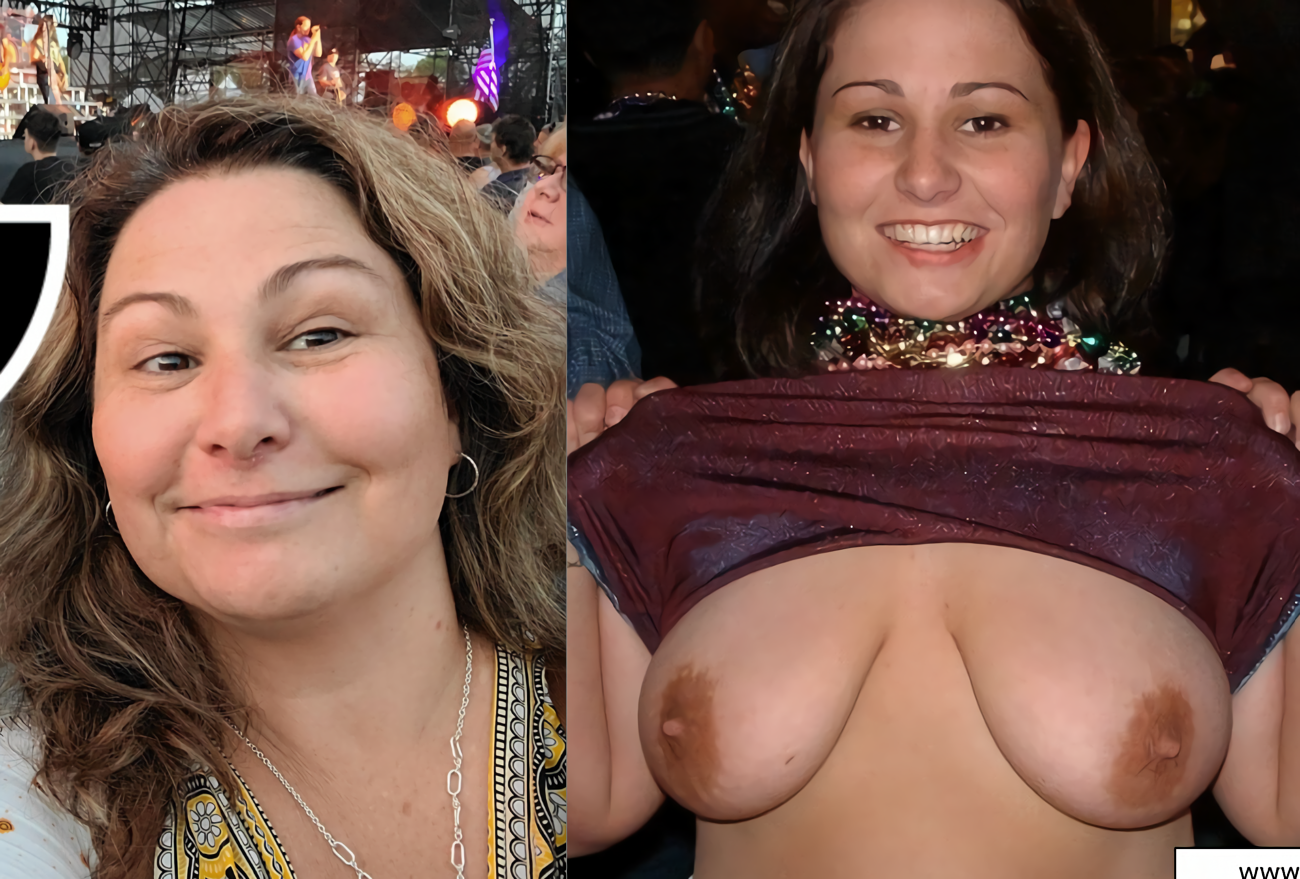 Before / After Sluts flashing tits (Dressed / Undressed)