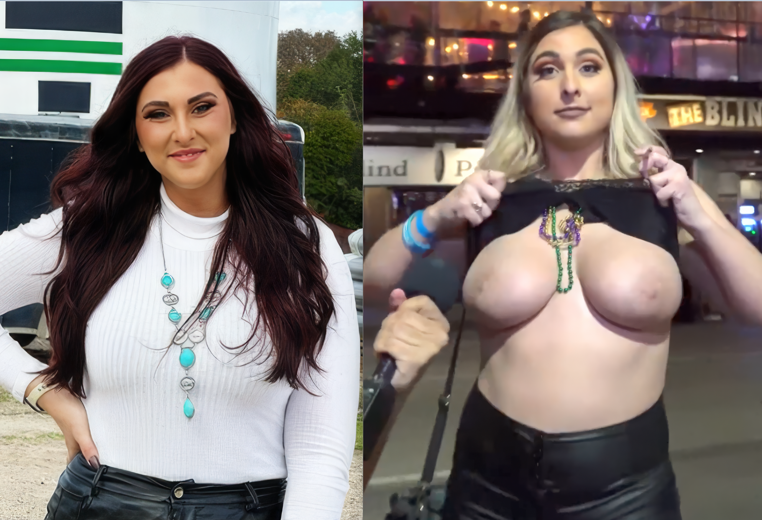 Before / After Sluts flashing tits (Dressed / Undressed)
