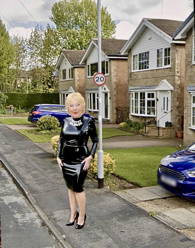 Cathy Kinky PVC Otley Porn Slut Granny Shiny PVC Porn Dress