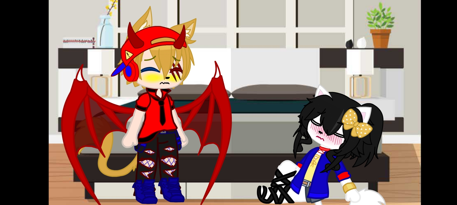 Jasper wets his Diaper and Kitty enjoys sucking his cock.