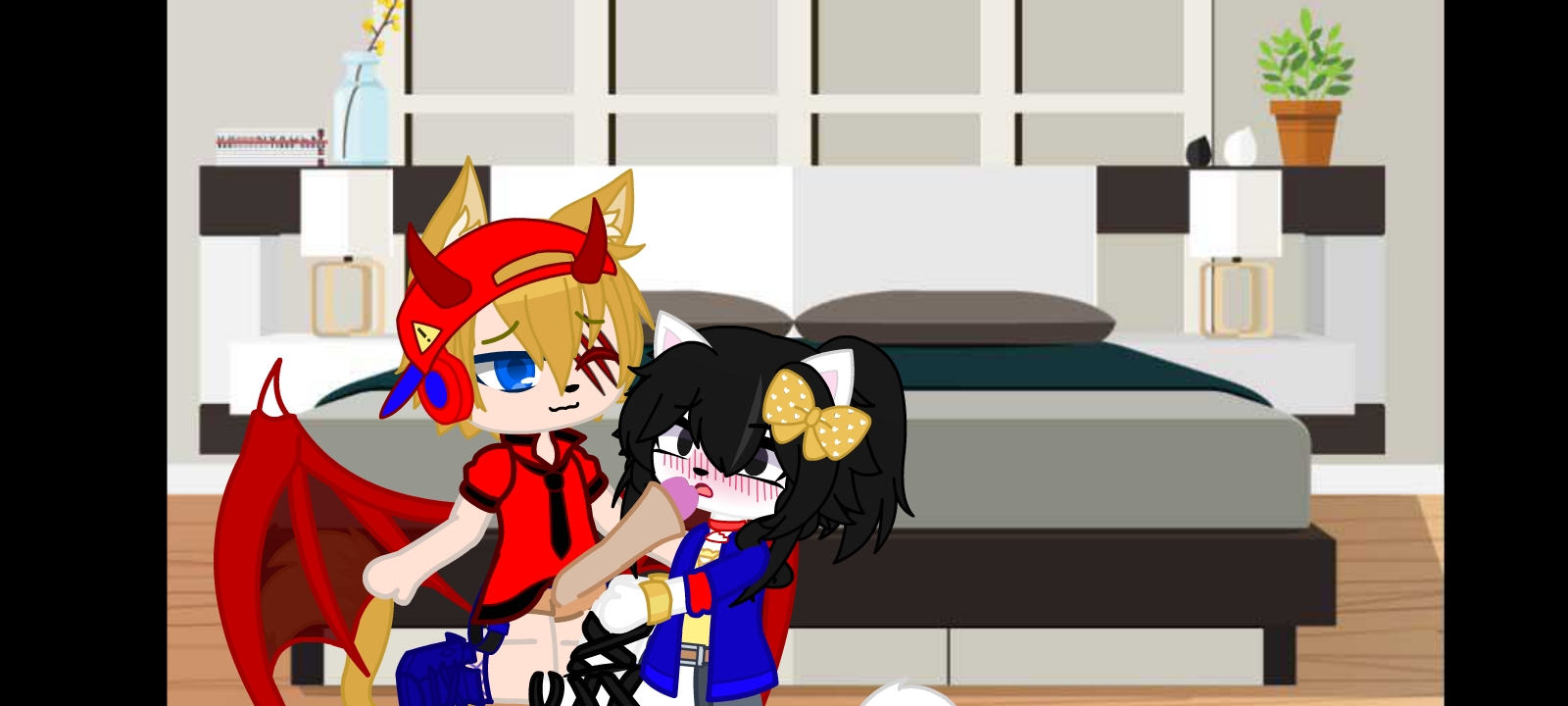 Jasper wets his Diaper and Kitty enjoys sucking his cock.