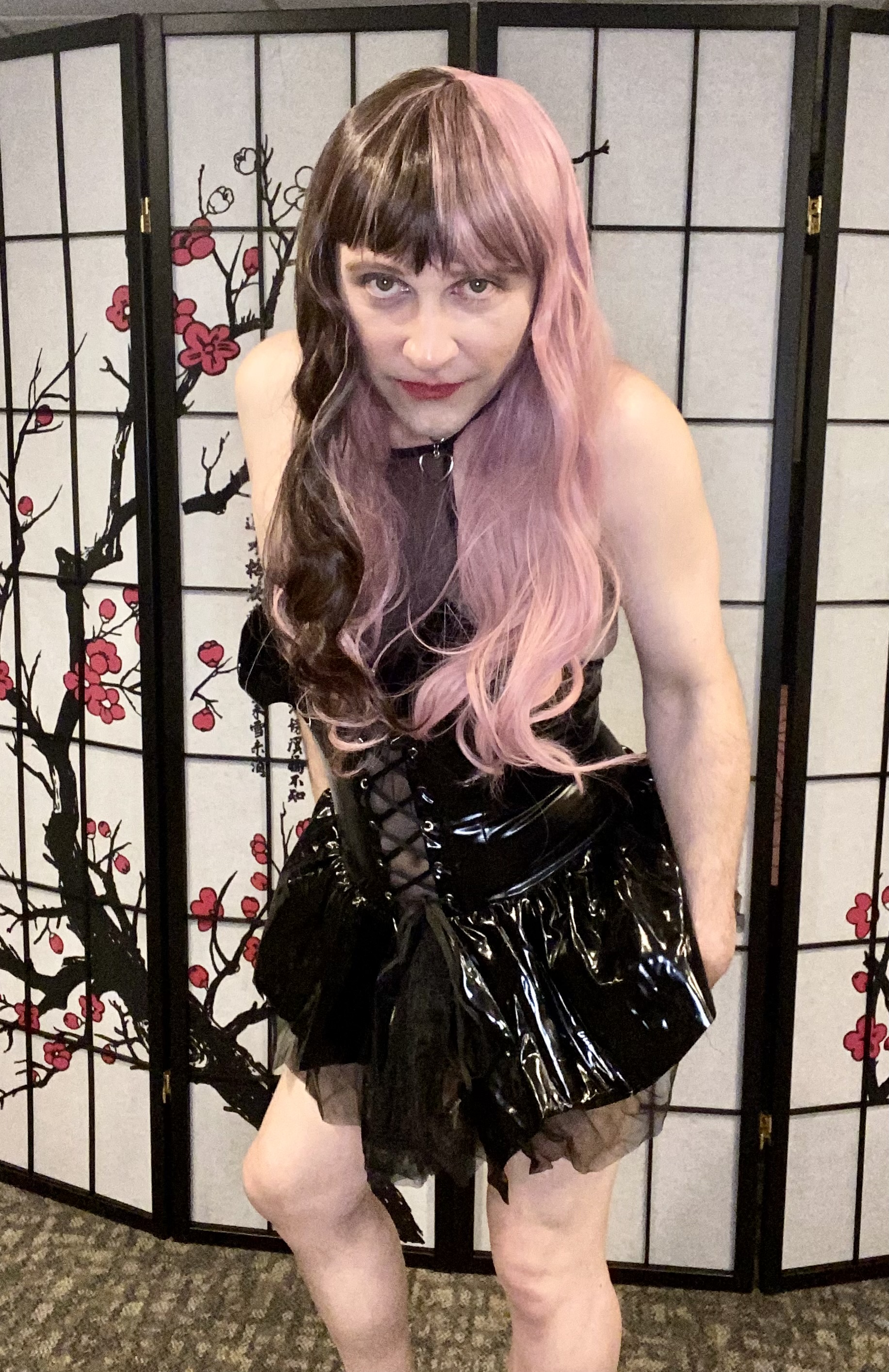 Caged gothic cosplay slut