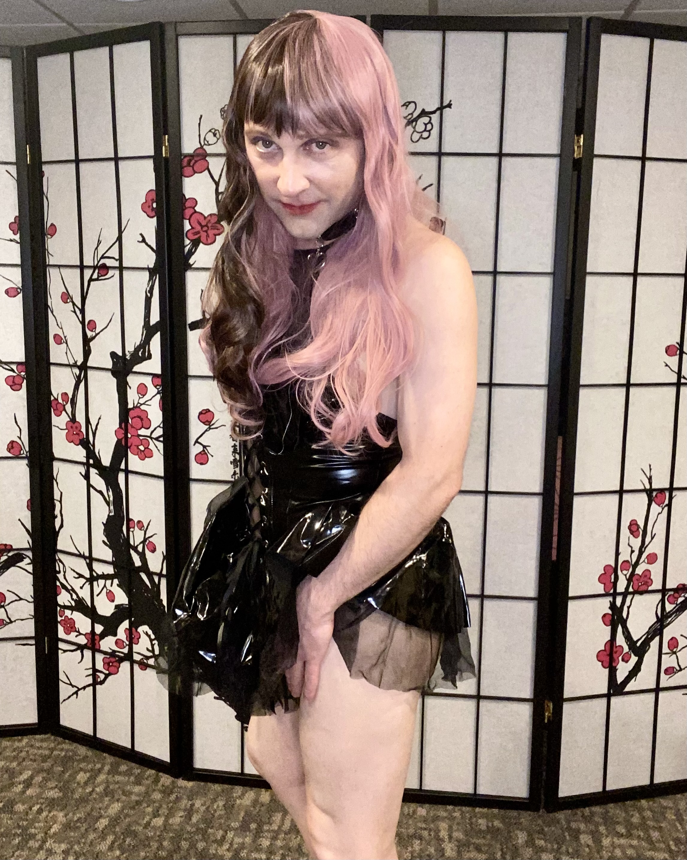 Caged gothic cosplay slut