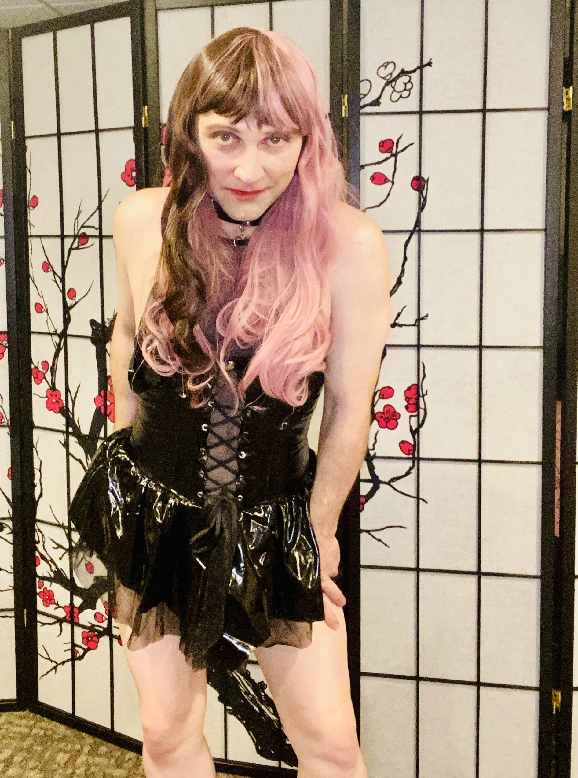 Caged gothic cosplay slut