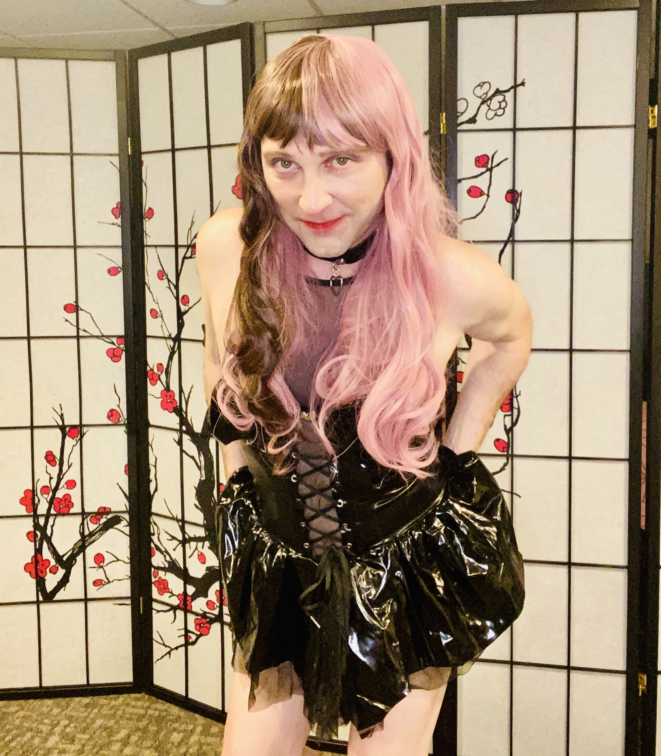Caged gothic cosplay slut