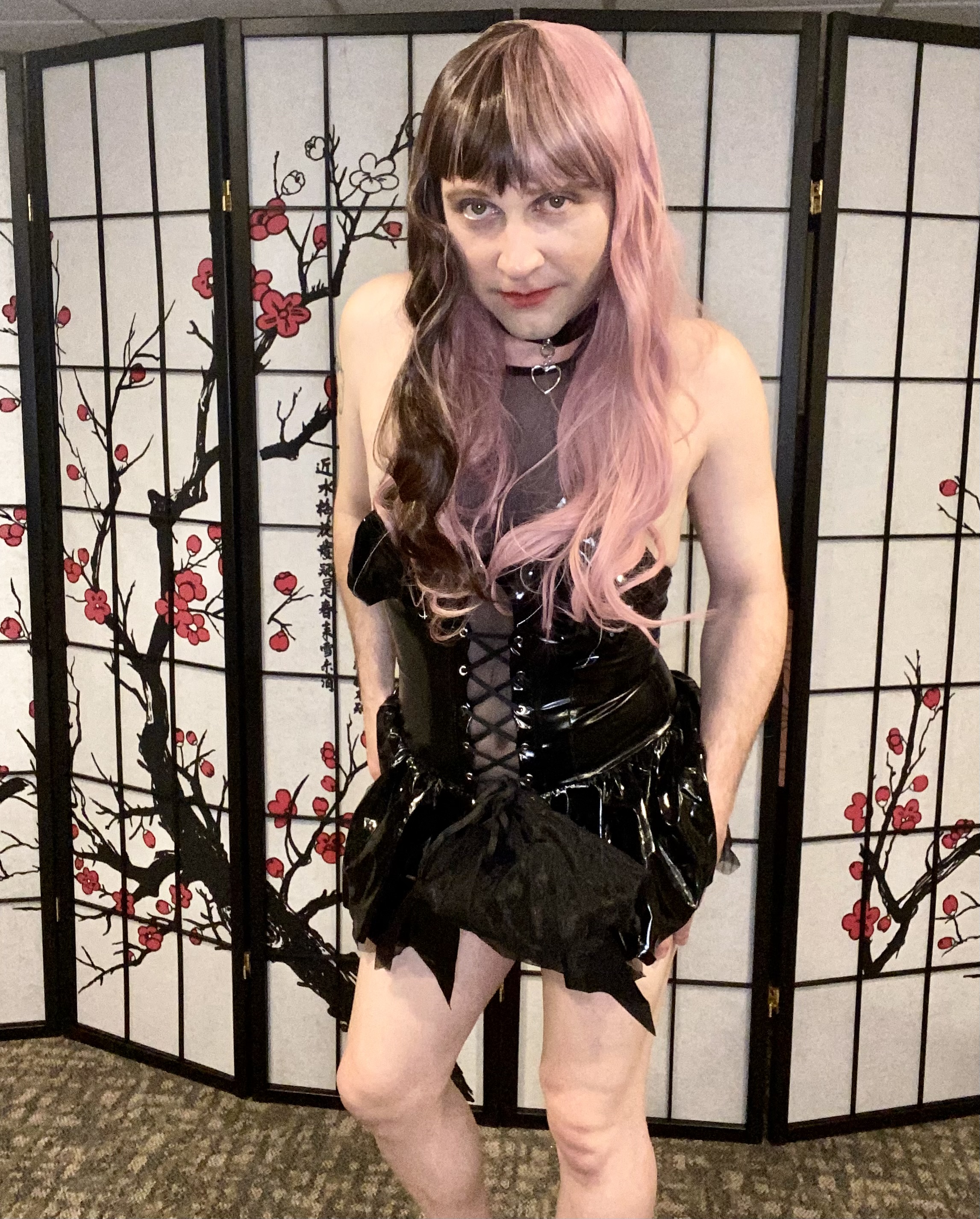 Caged gothic cosplay slut