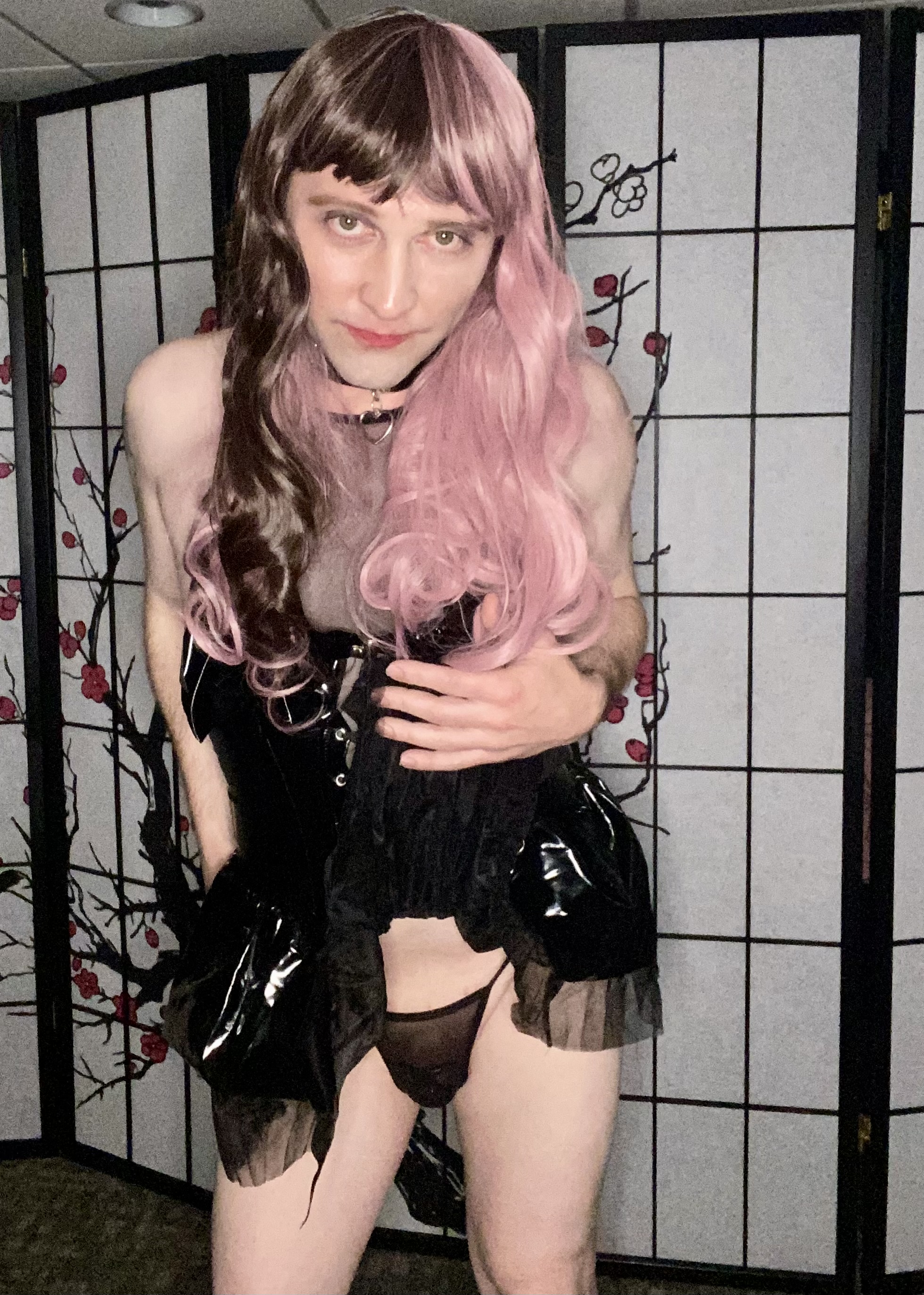 Caged gothic cosplay slut