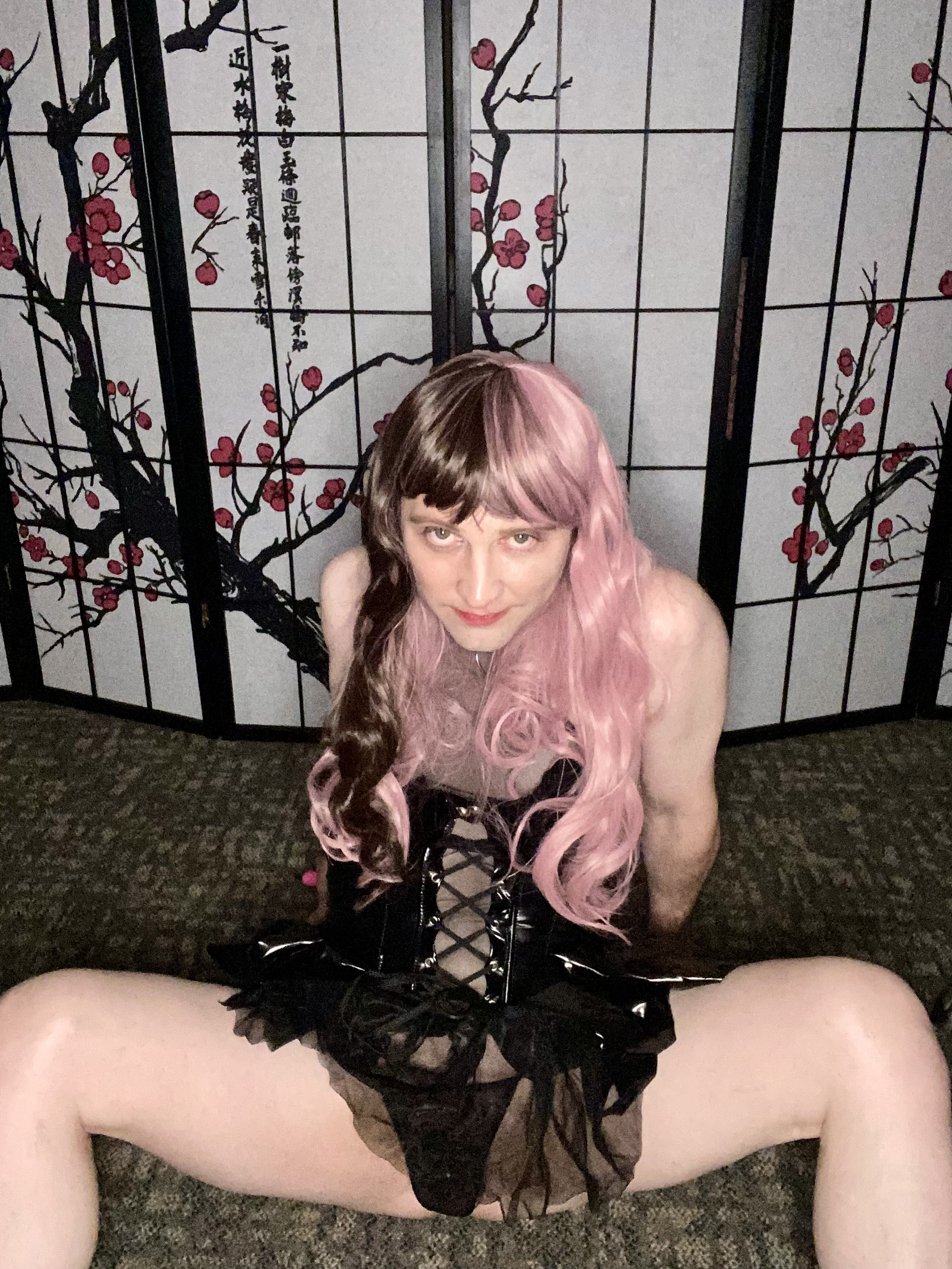 Caged gothic cosplay slut