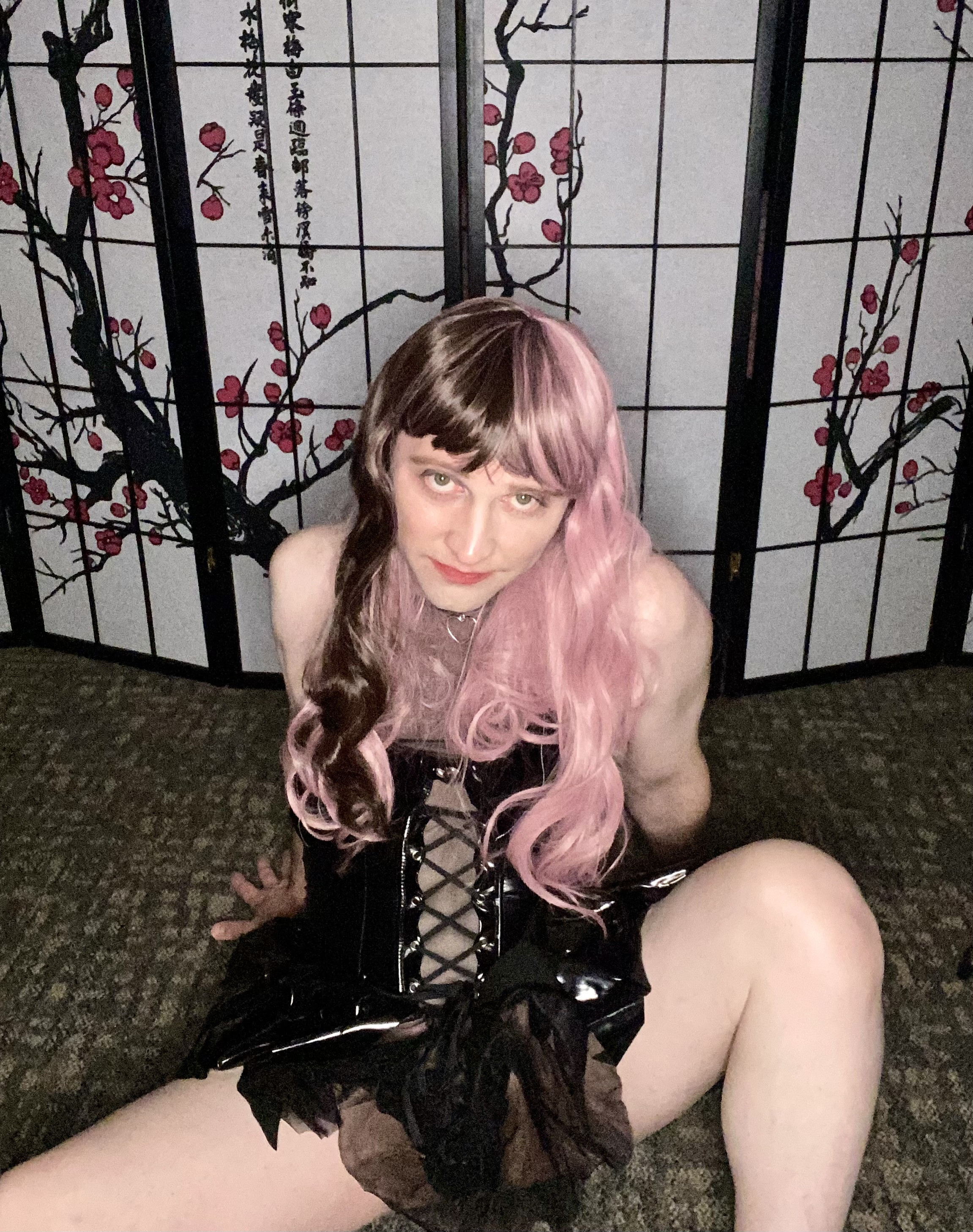 Caged gothic cosplay slut