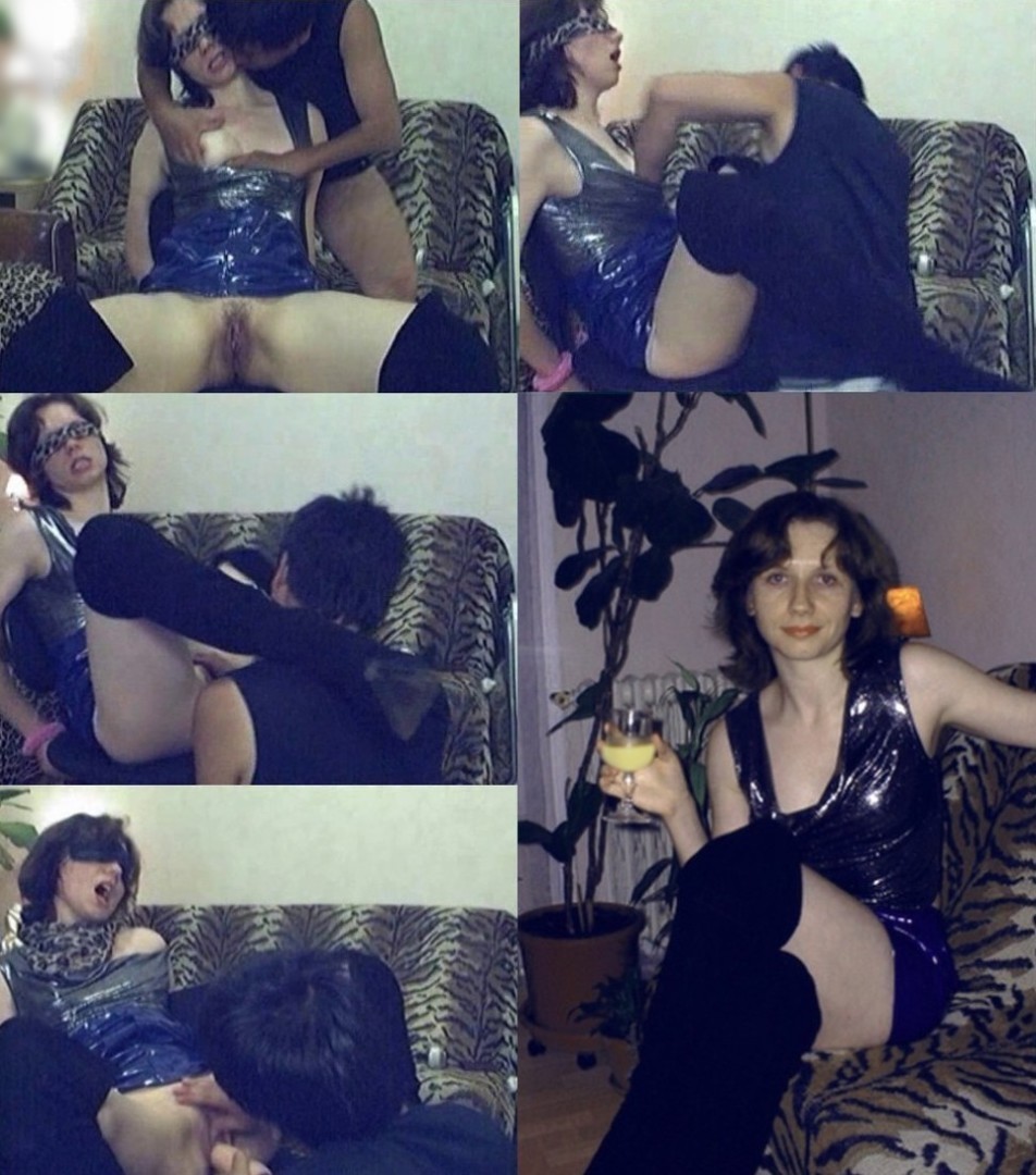 Slutty Brunette Blindfolded