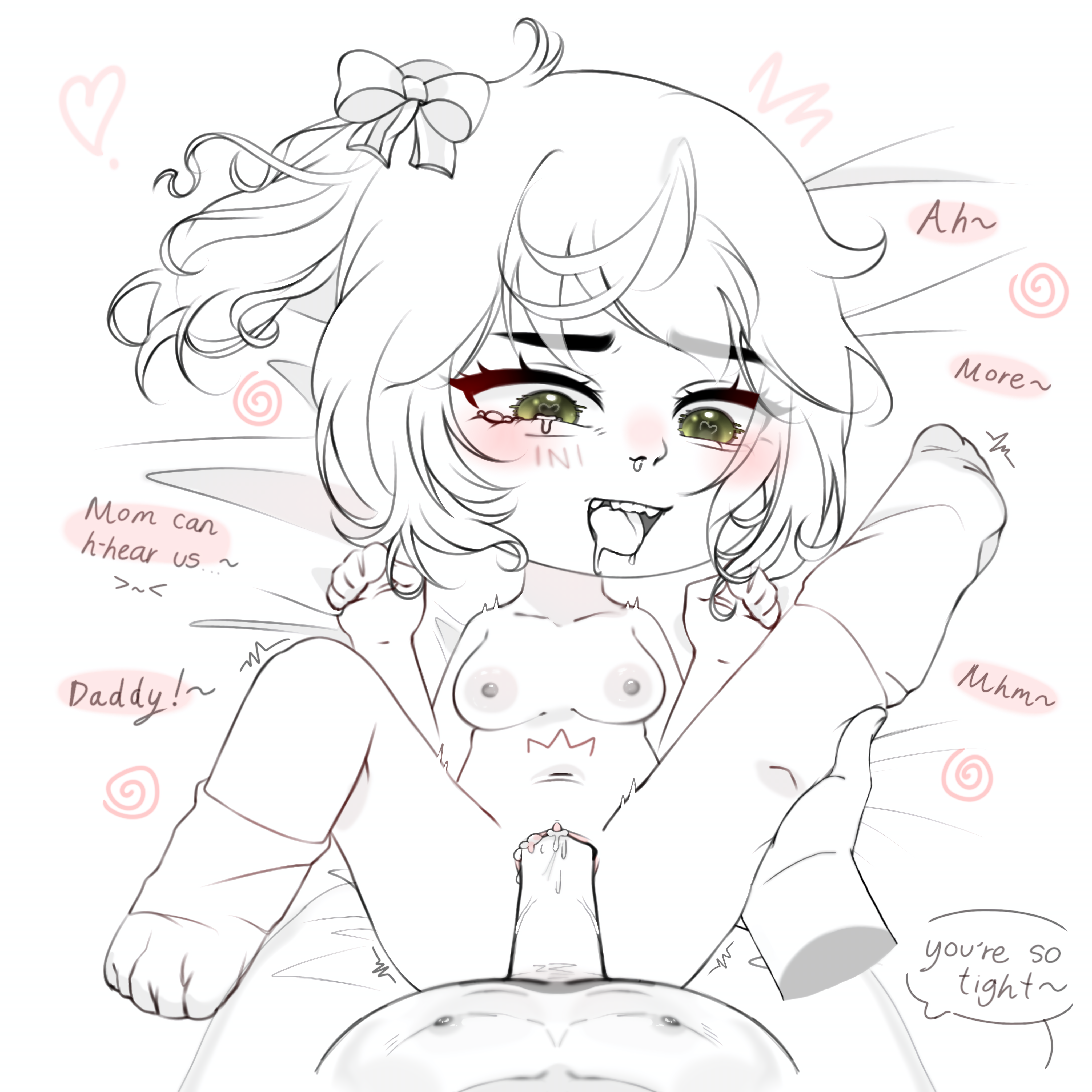 d-daddy~ mom can hear us~ !