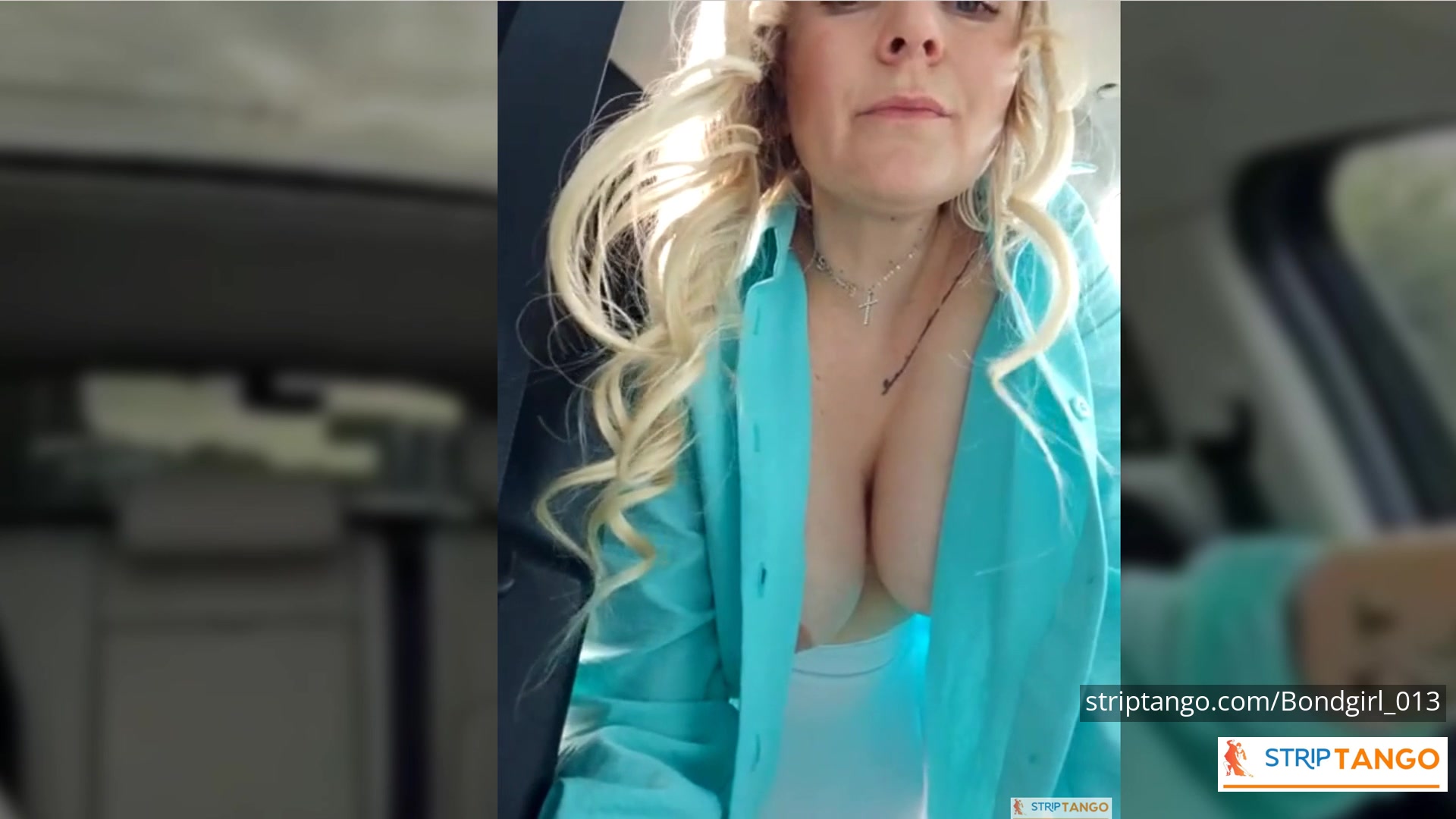 BondGirl Driving Tease – Big Tits, Pussy with Vibrating Toy