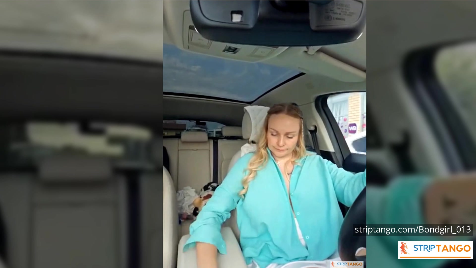 BondGirl Driving Tease – Big Tits, Pussy with Vibrating Toy