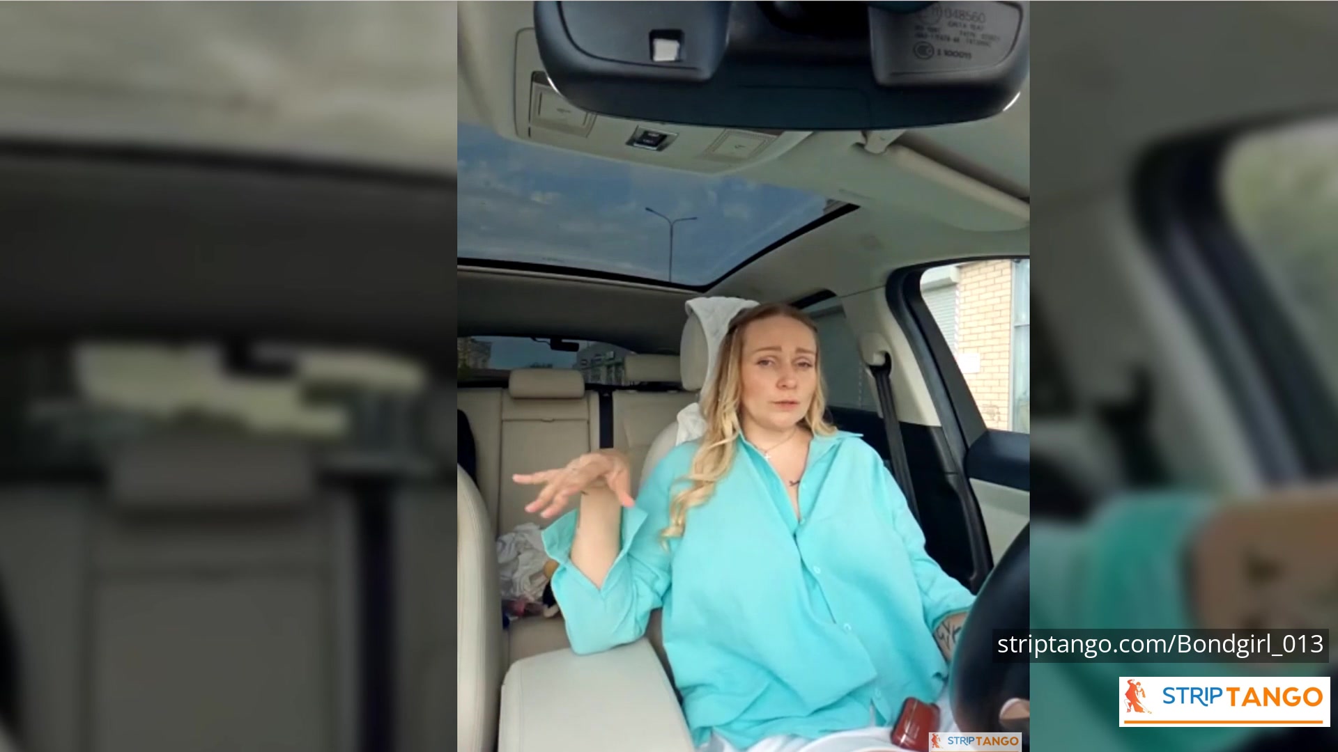 BondGirl Driving Tease – Big Tits, Pussy with Vibrating Toy