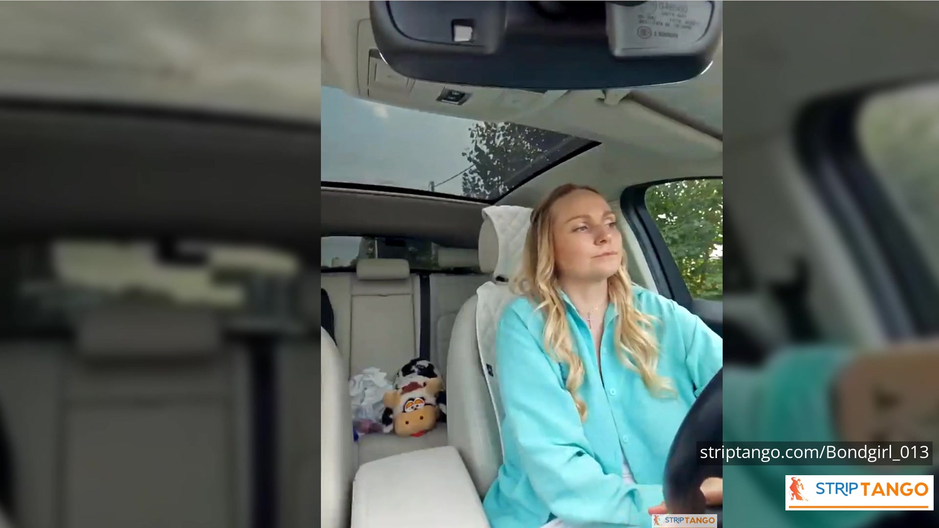 BondGirl Driving Tease – Big Tits, Pussy with Vibrating Toy