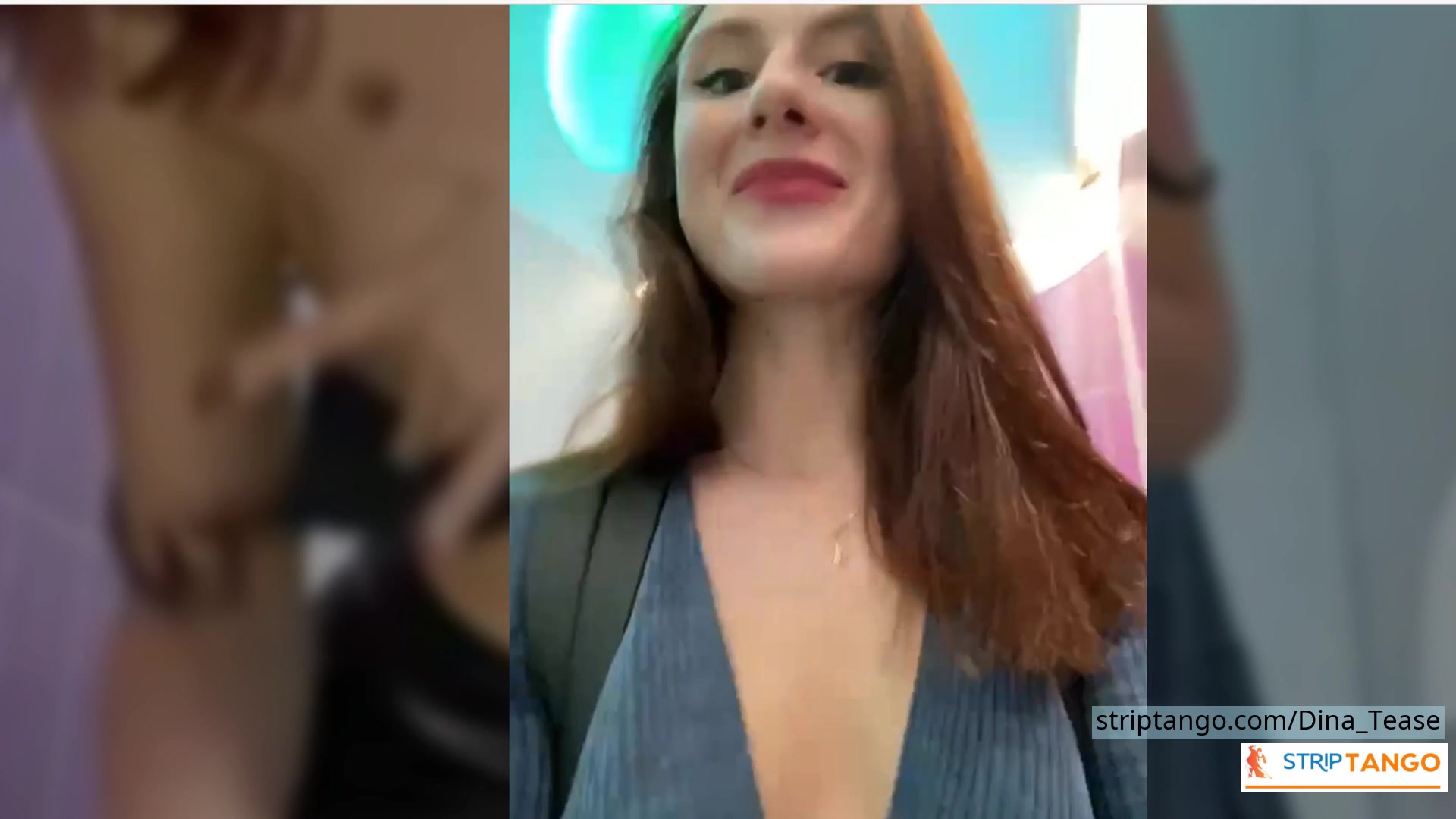 Dina_Tease Outdoor Public Toilet Show – Leather Skirt, Upski