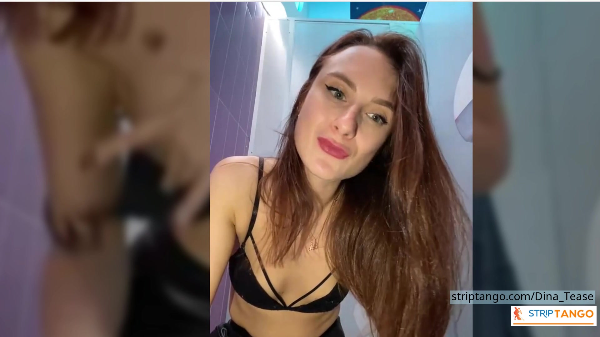 Dina_Tease Outdoor Public Toilet Show – Leather Skirt, Upski