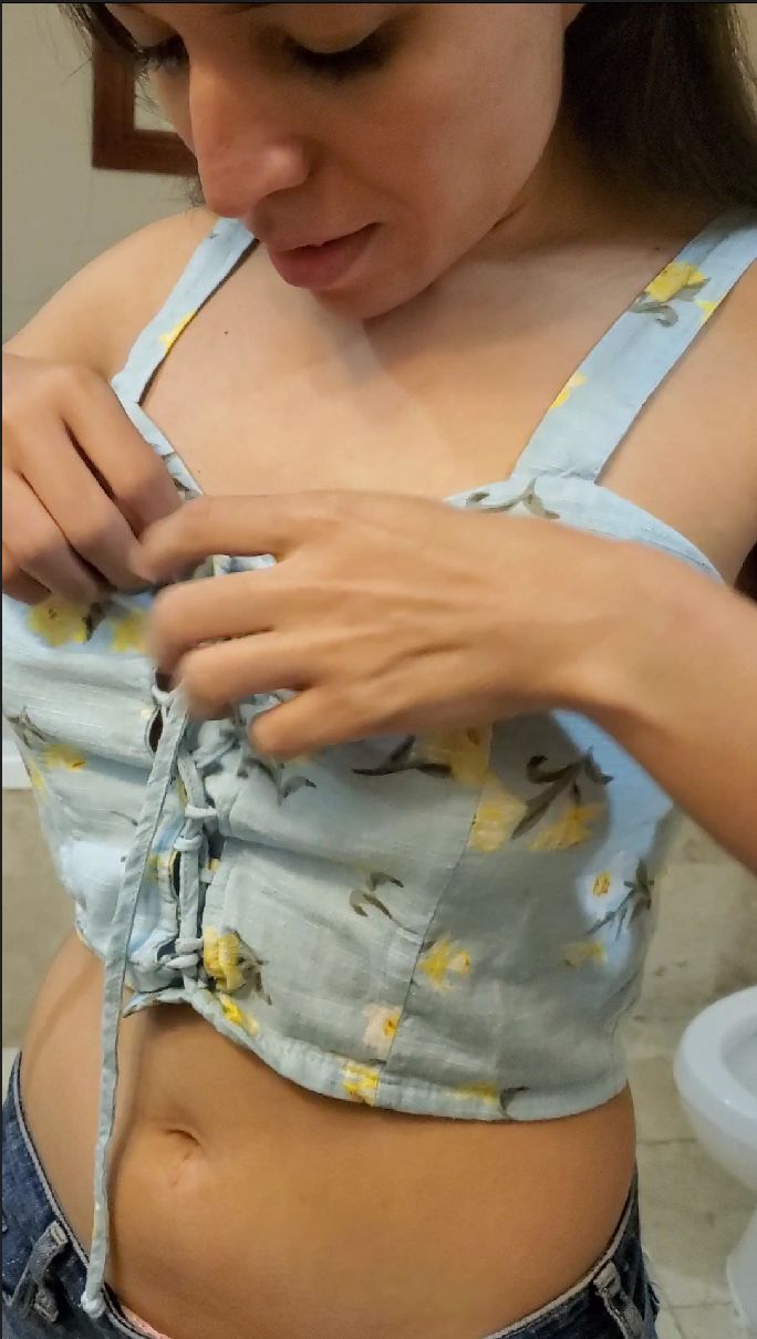 Daniela Duran strips naked and gives a nude lap dance to a g