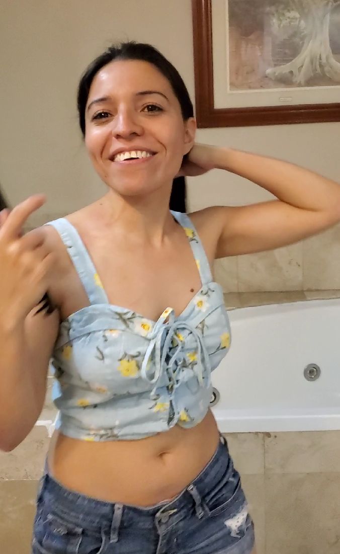 Daniela Duran strips naked and gives a nude lap dance to a g