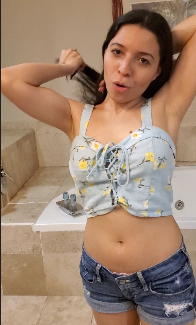 Daniela Duran strips naked and gives a nude lap dance to a g