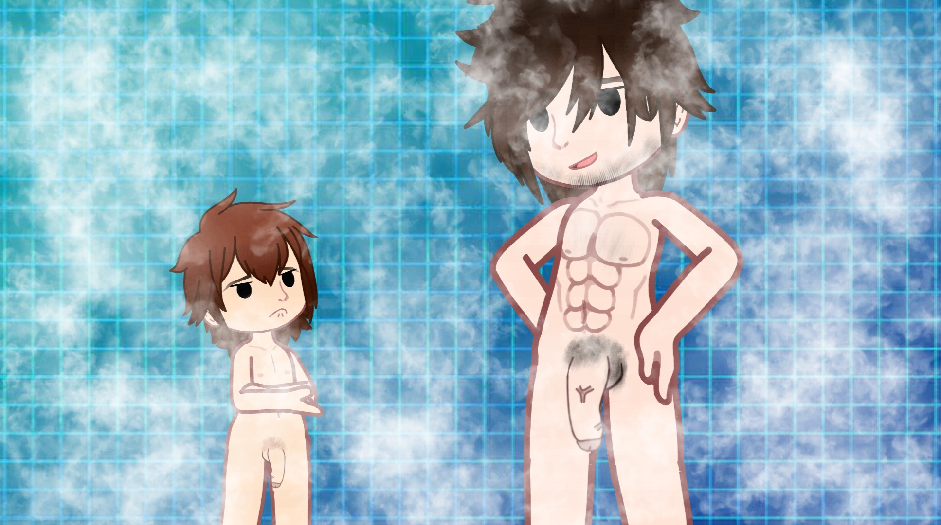 Michael and Anthony in the shower together