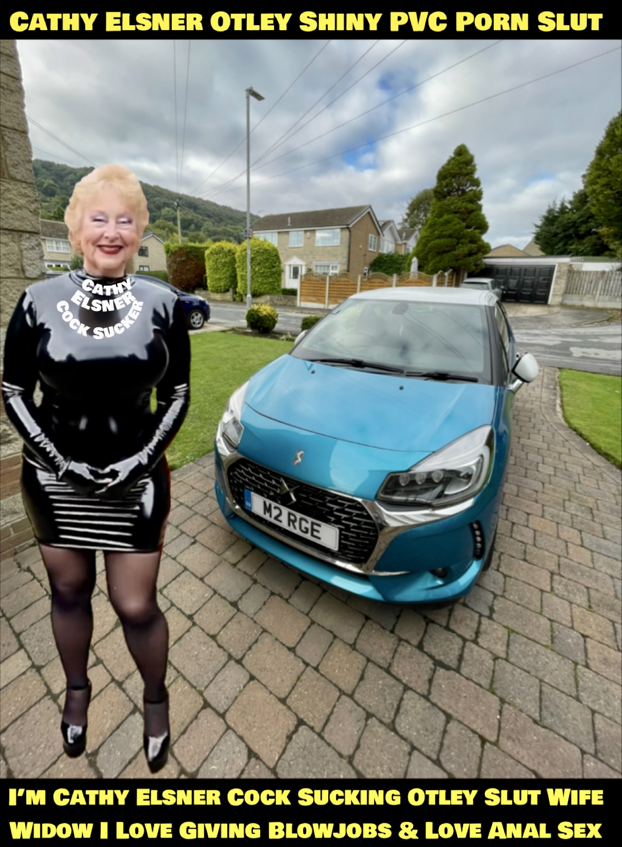 Cathy Shiny PVC Tight Dress Porn Slut Granny High Heel Slut