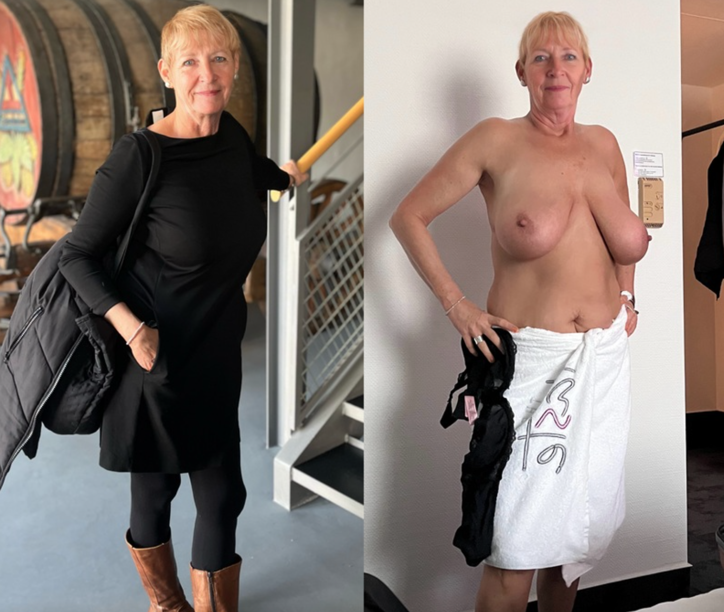 Real Amateur Housewife, Blonde with Big Natural and Saggy Ti