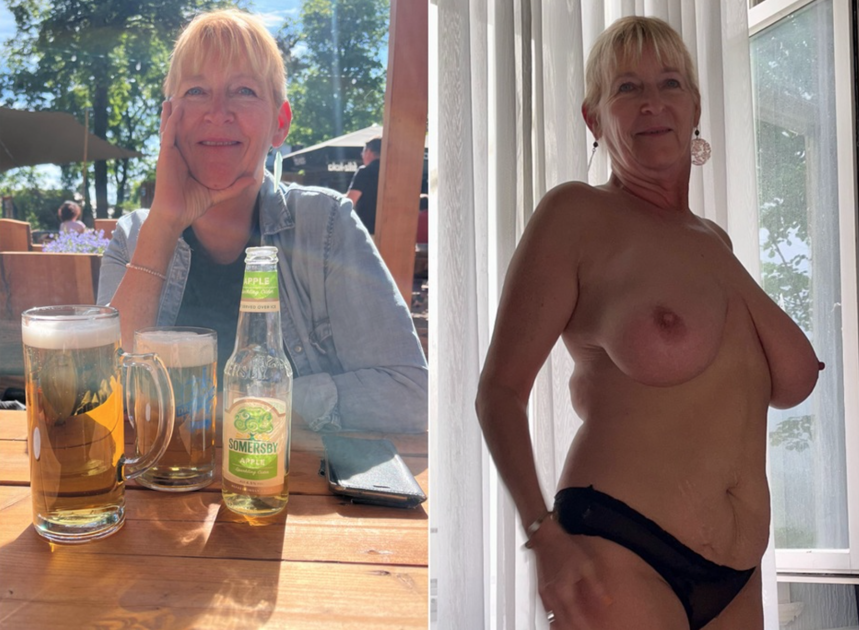 Real Amateur Housewife, Blonde with Big Natural and Saggy Ti