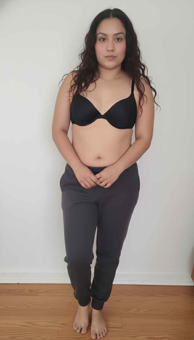 Luciendo su bra negro