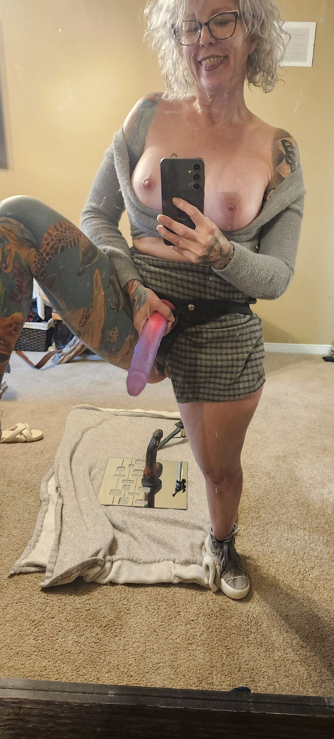 Mature and Milfs are ready for hubby, wearing a strapon