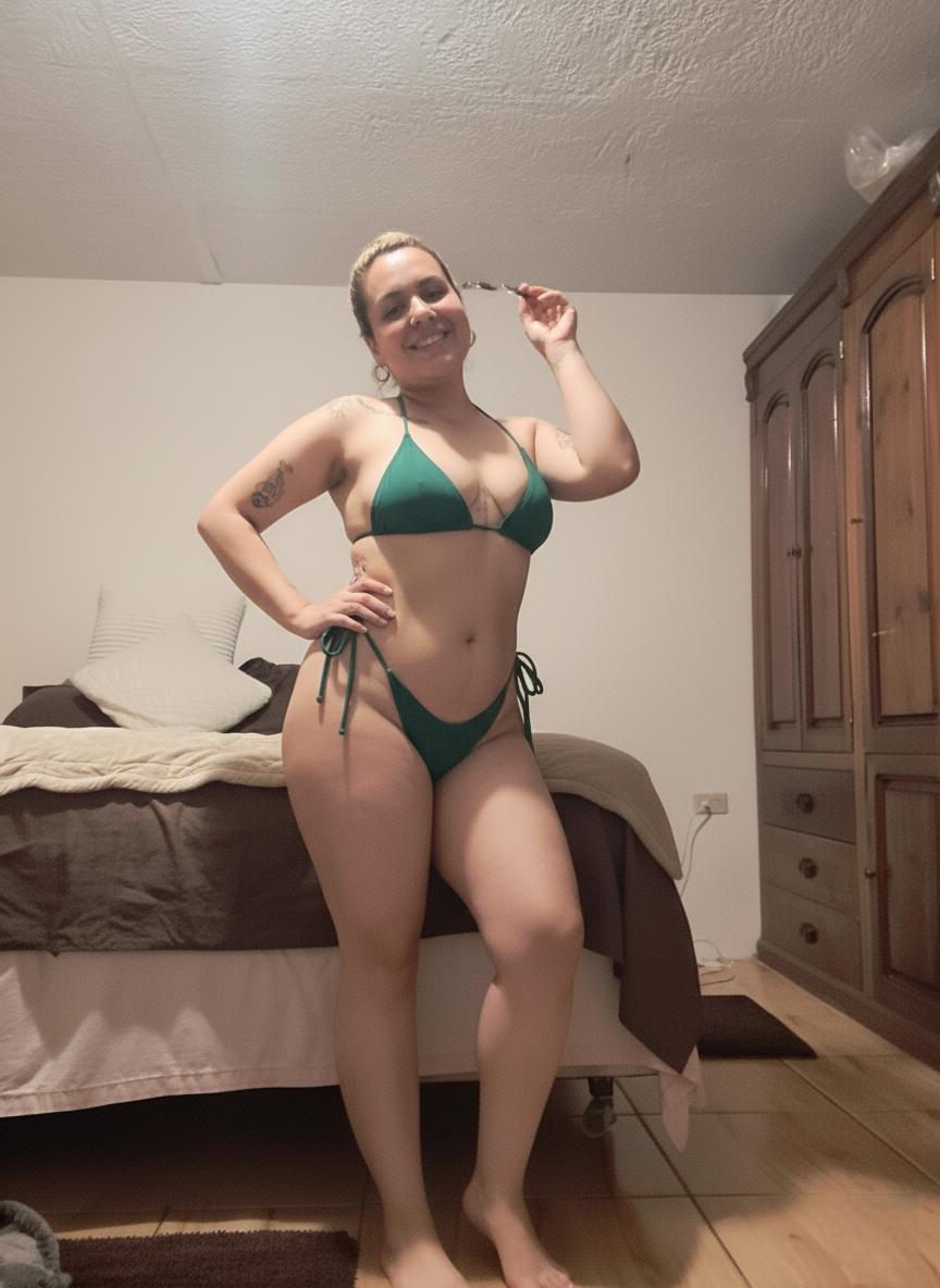 Luciendo el culito verde