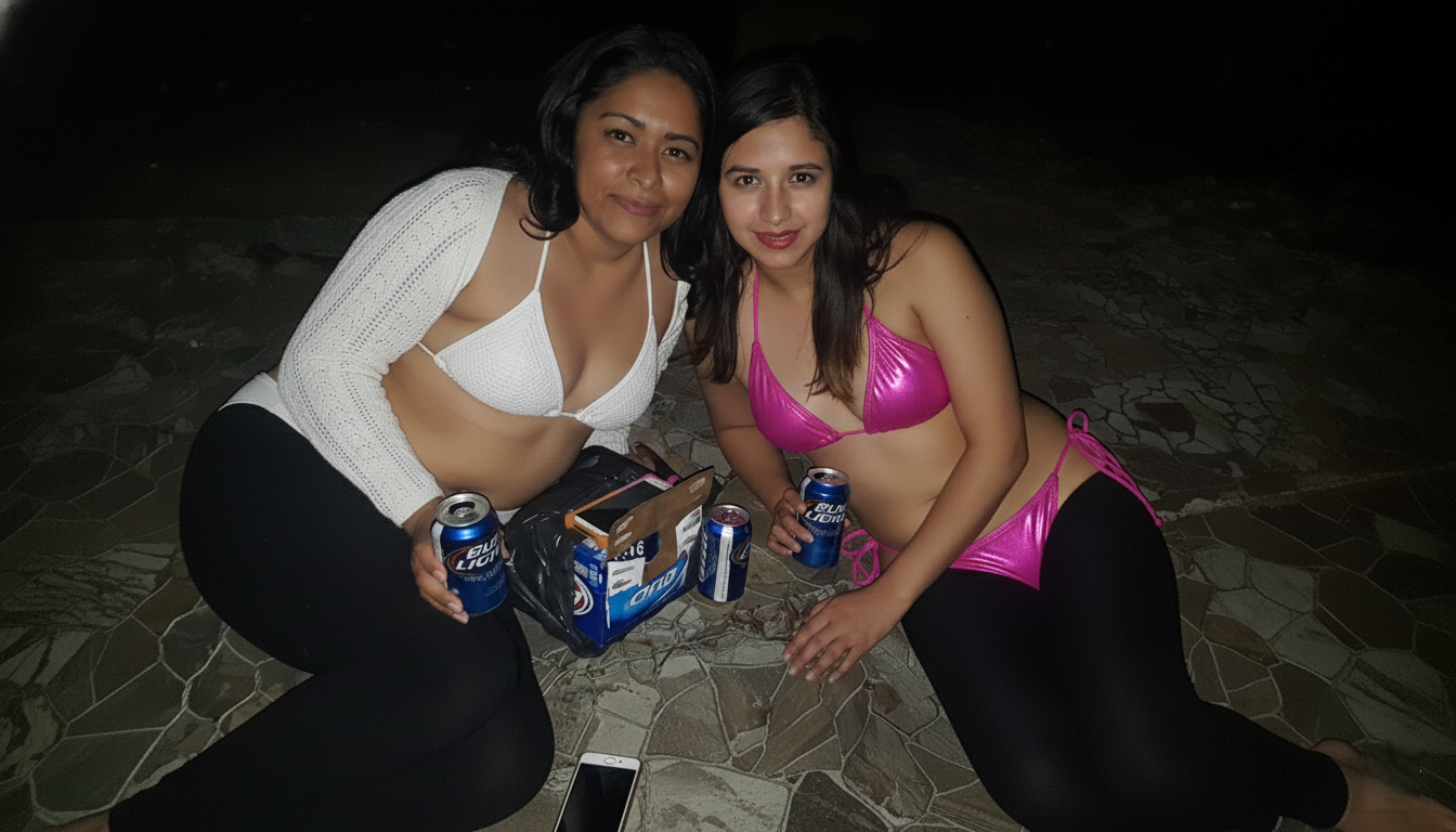 Par de cachondas en la playa
