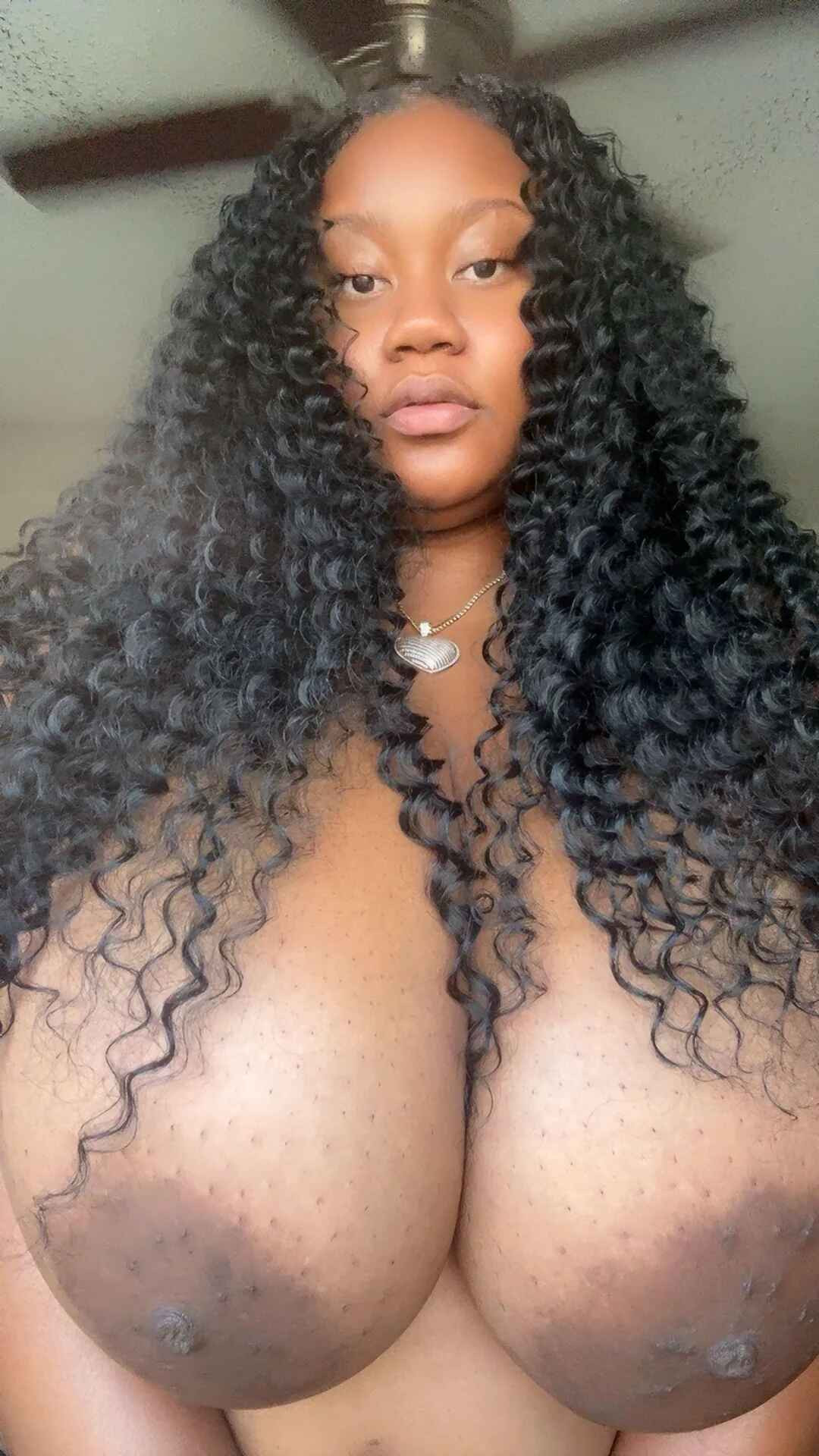 Thick ebony cow with massive udders