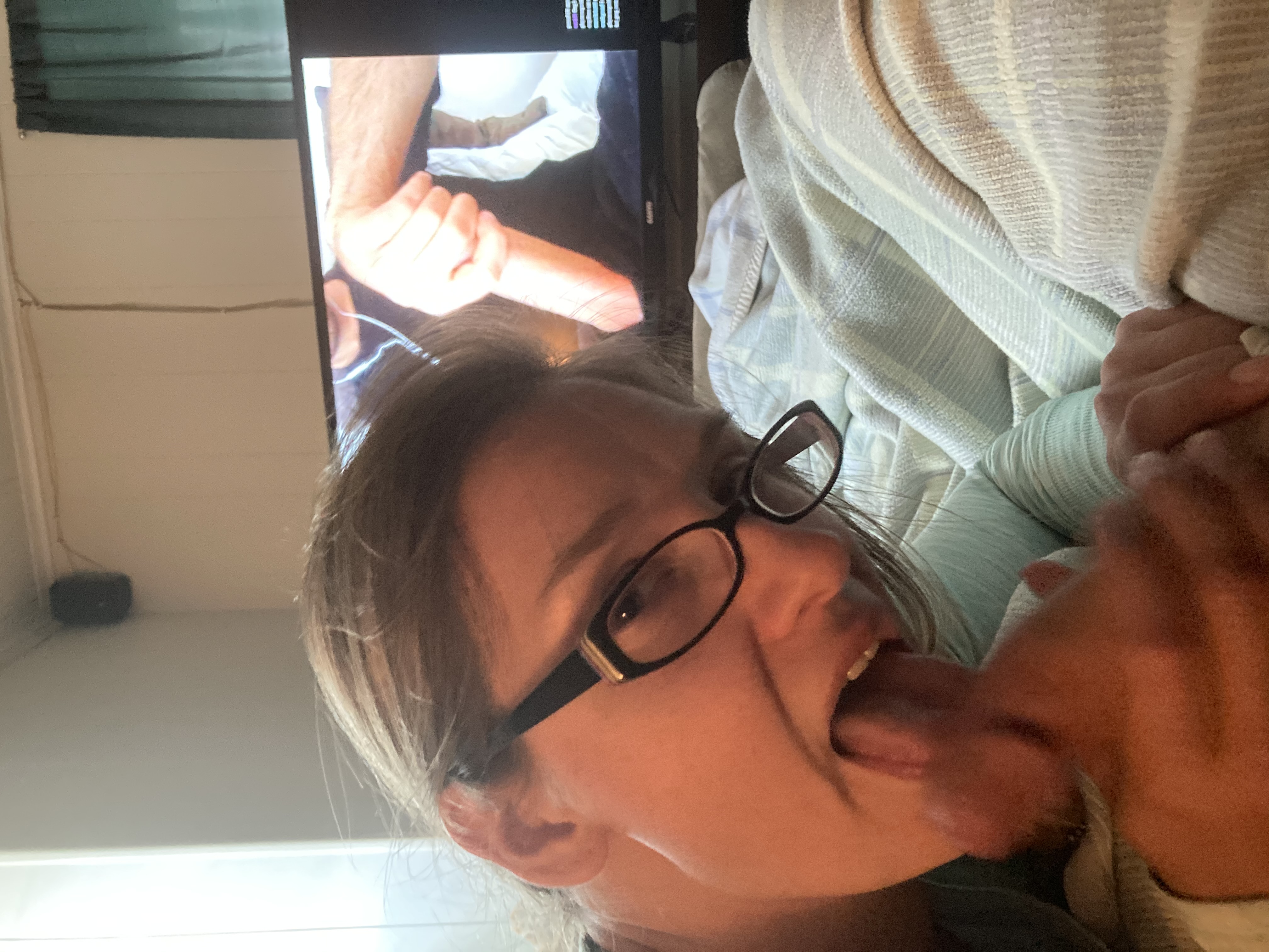 Sexy Girl With Glasses Sucking Cock