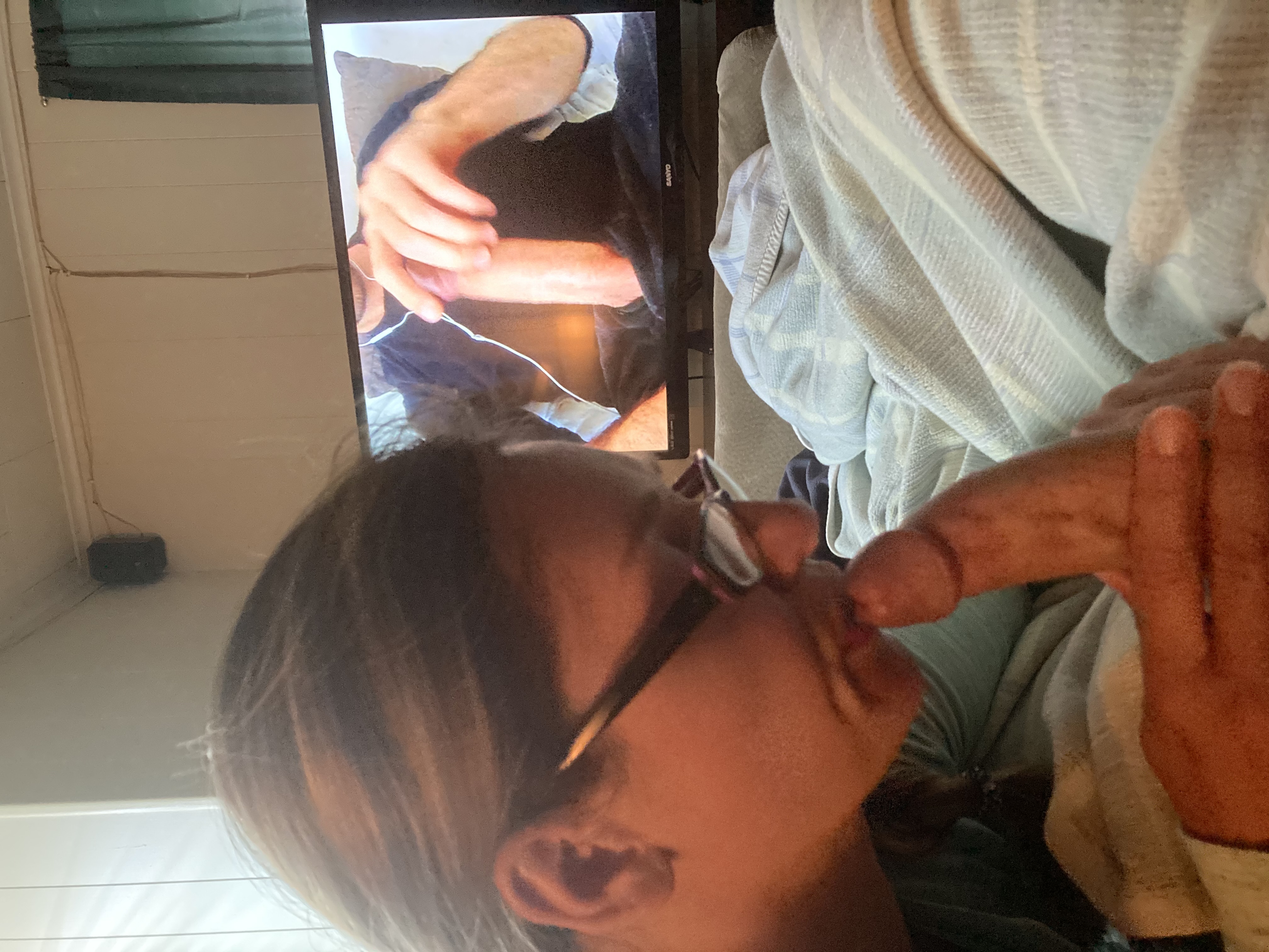 Sexy Girl With Glasses Sucking Cock