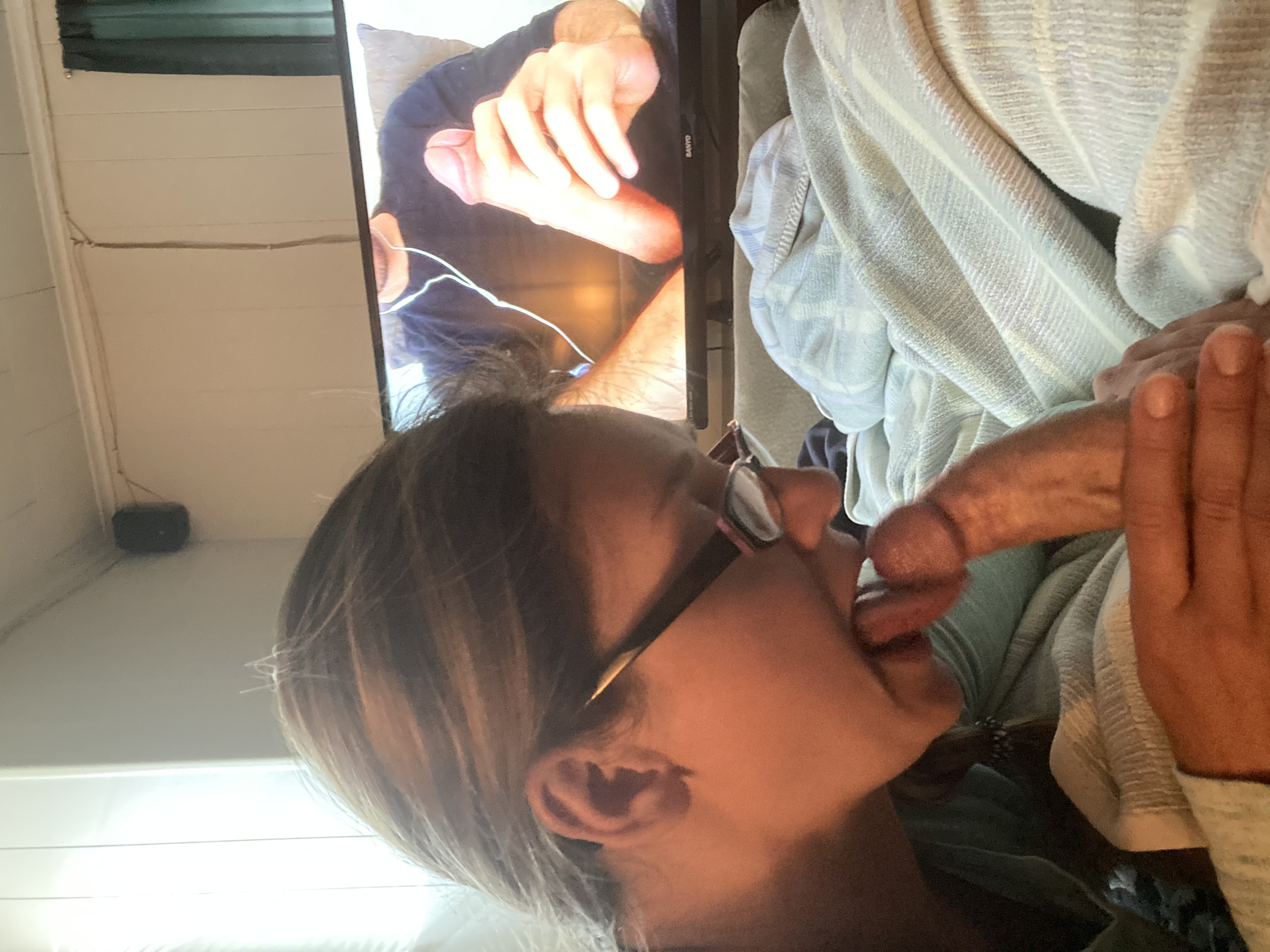 Sexy Girl With Glasses Sucking Cock