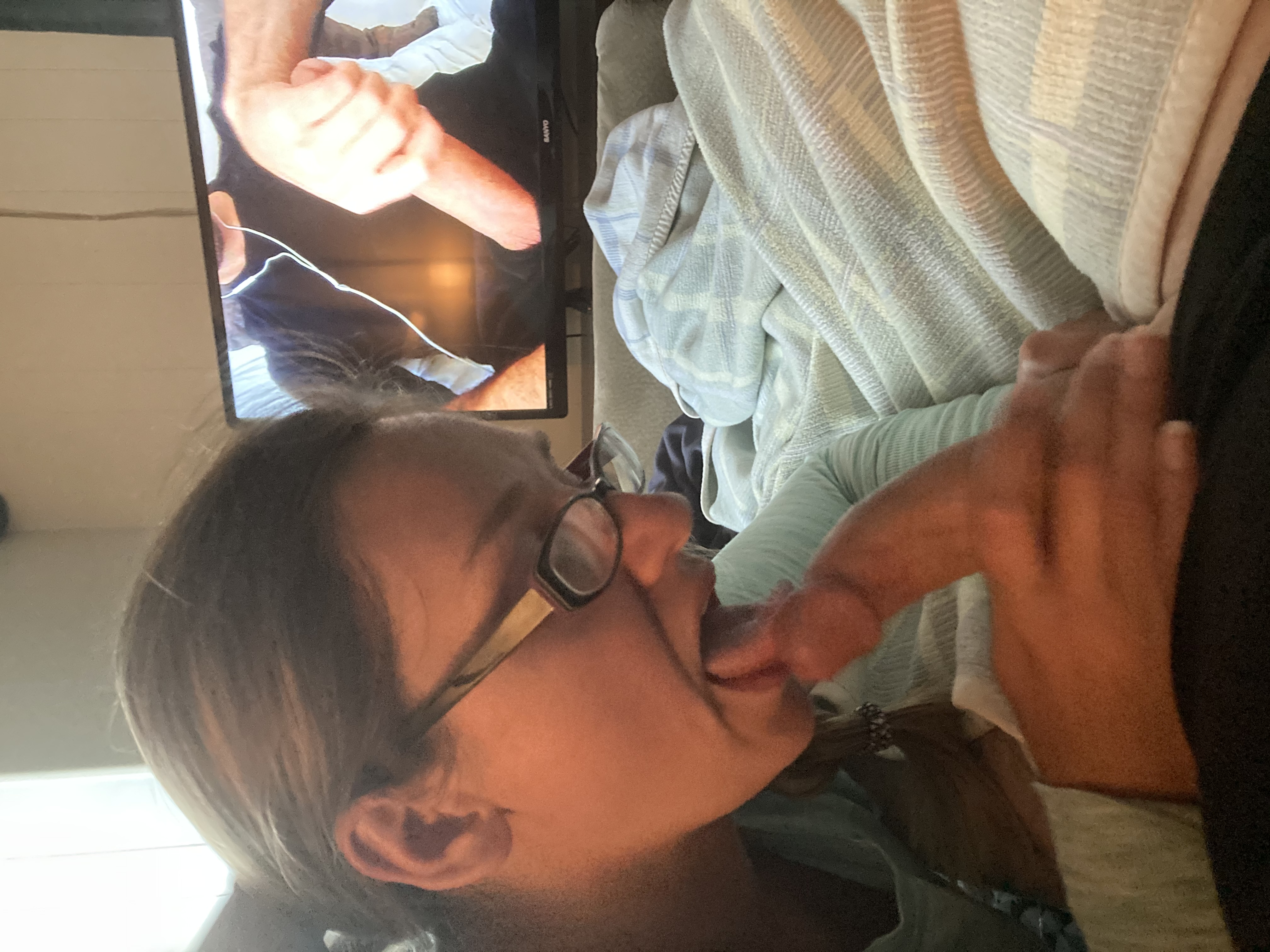 Sexy Girl With Glasses Sucking Cock