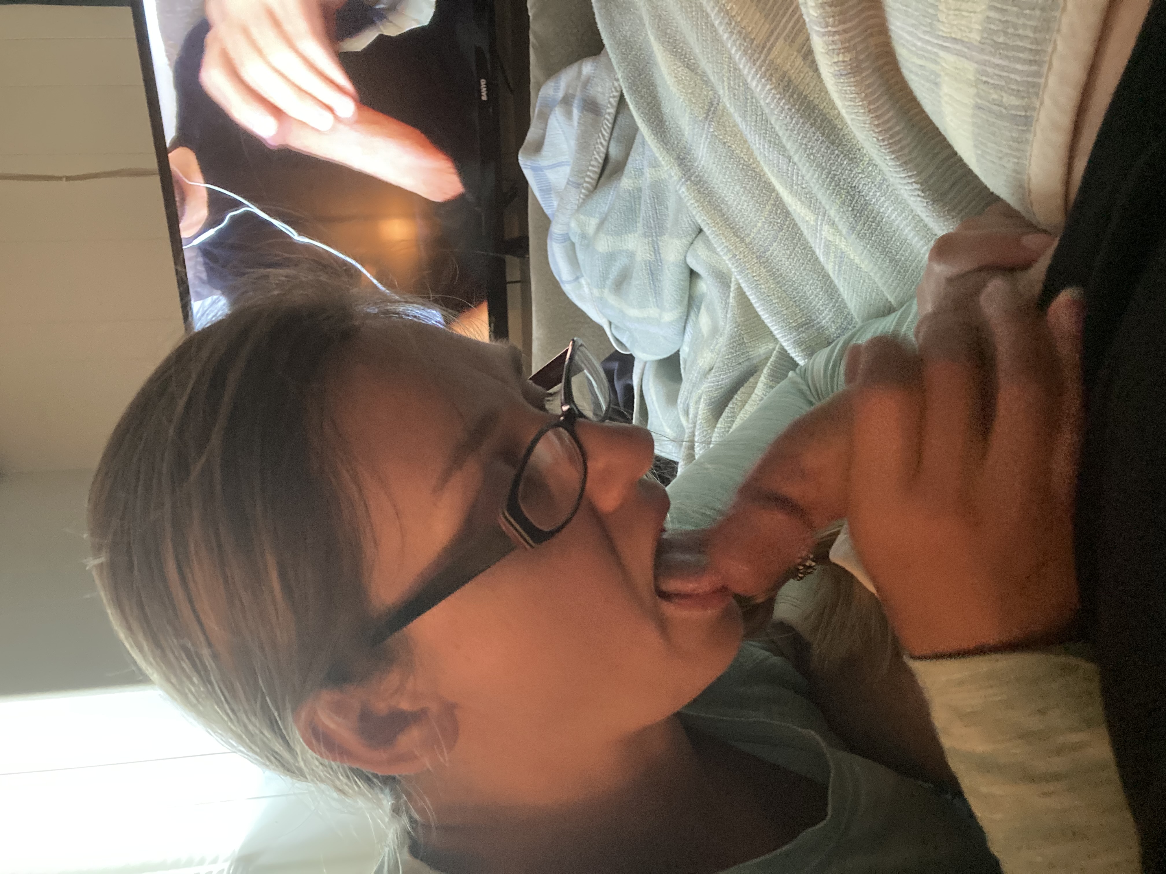 Sexy Girl With Glasses Sucking Cock