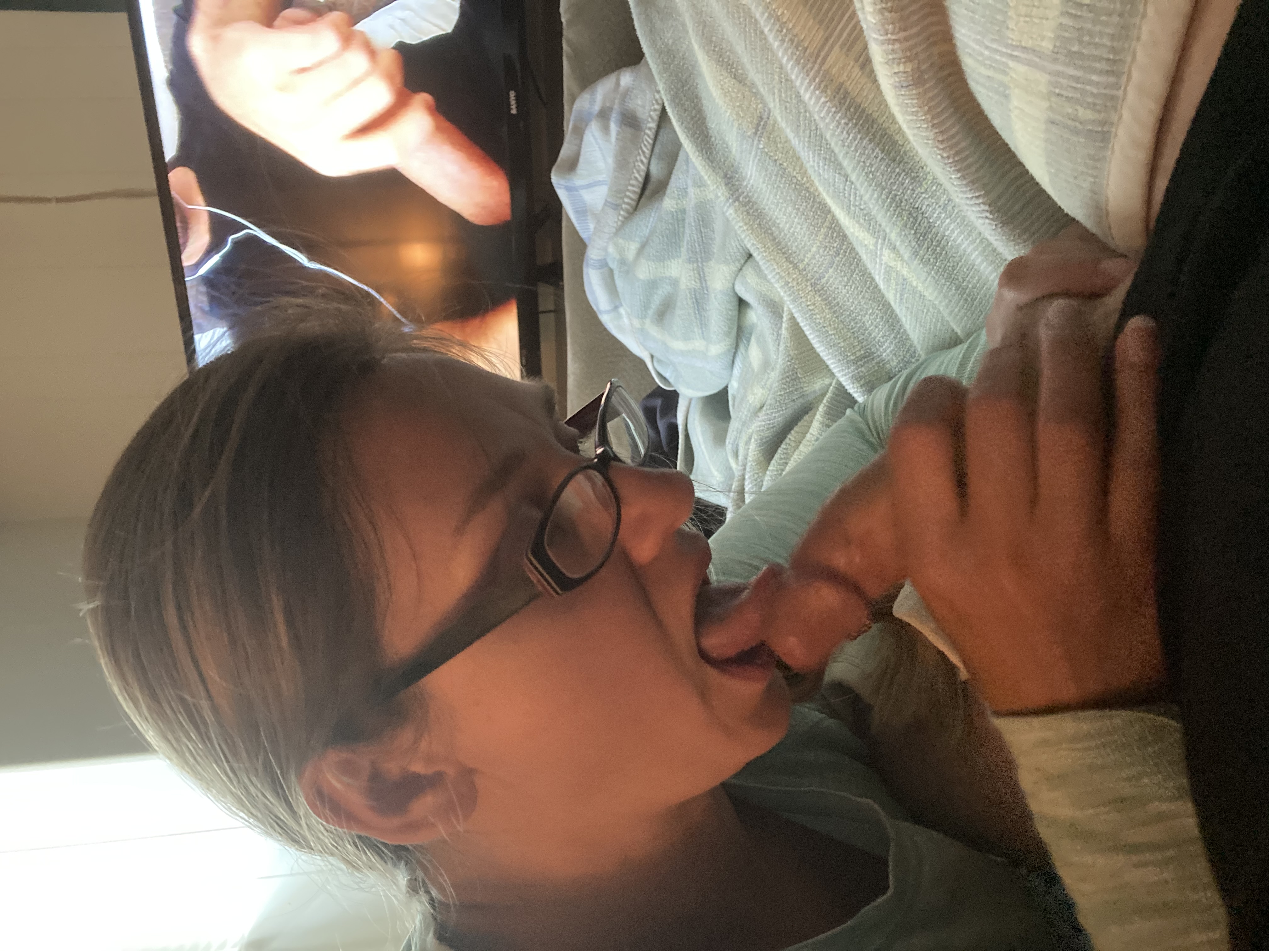 Sexy Girl With Glasses Sucking Cock