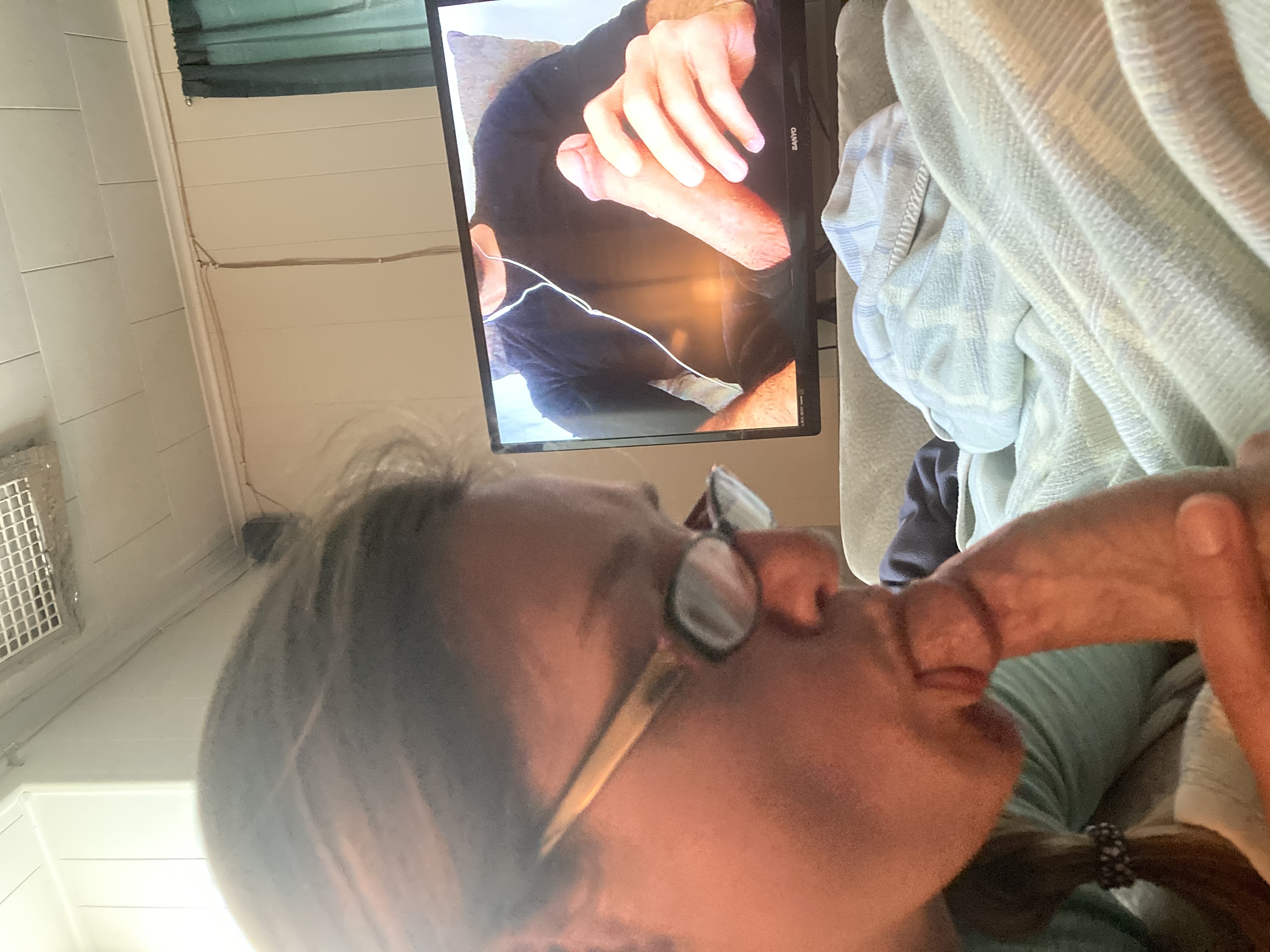 Sexy Girl With Glasses Sucking Cock