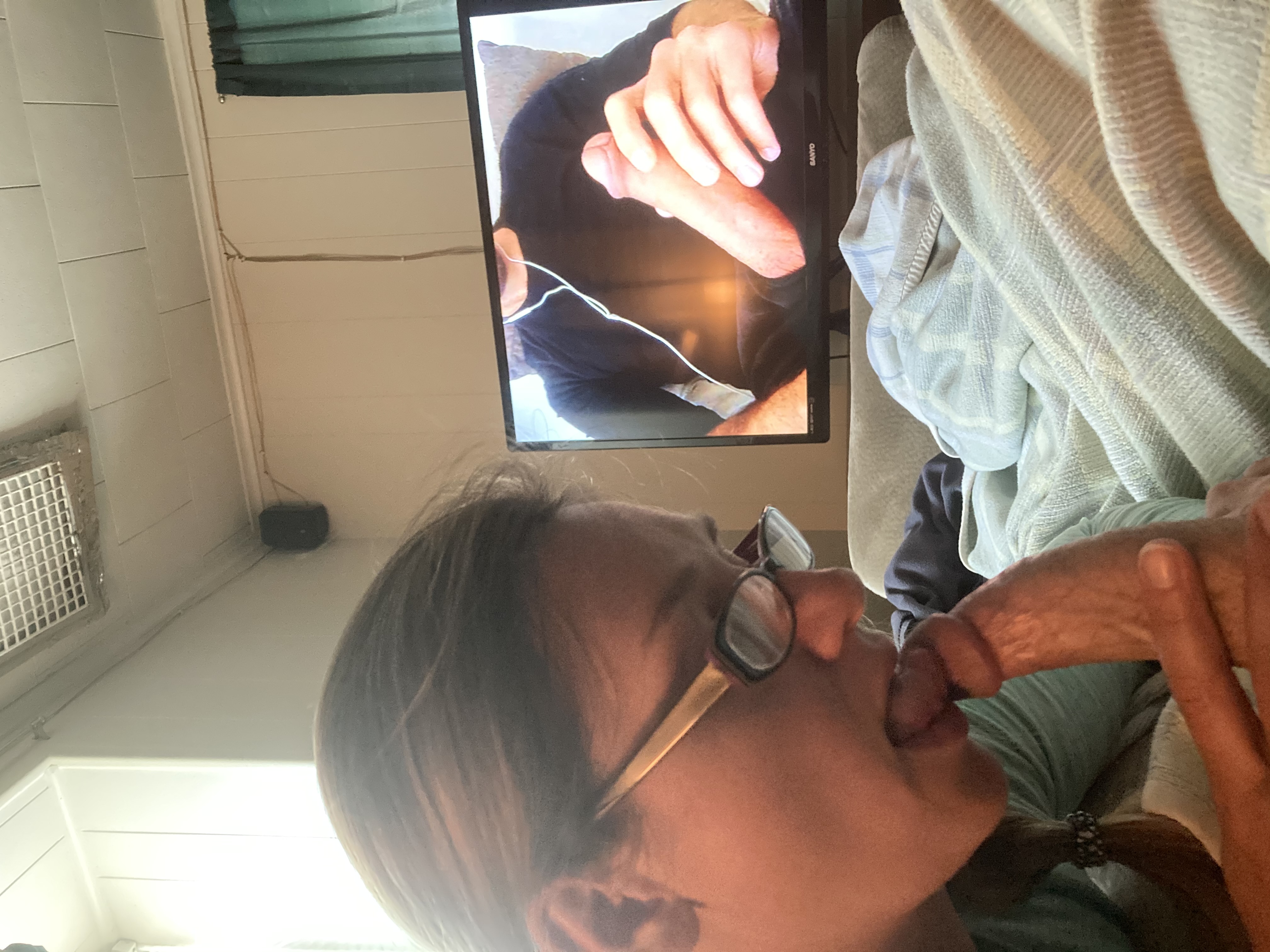 Sexy Girl With Glasses Sucking Cock