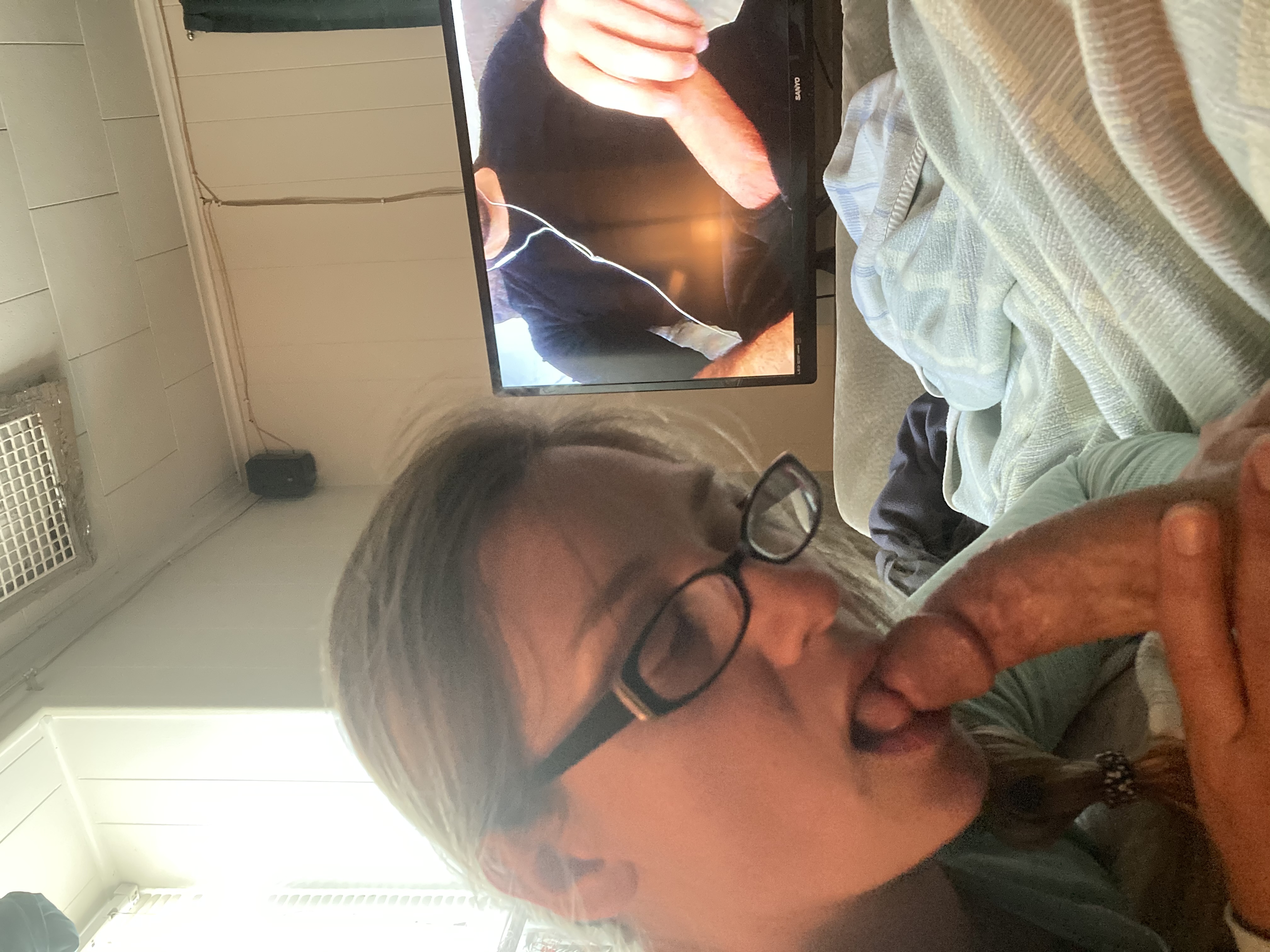 Sexy Girl With Glasses Sucking Cock