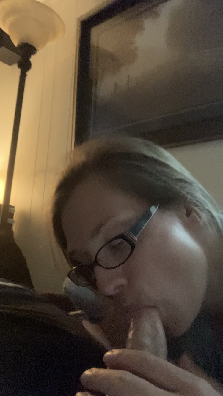 Sexy Girl With Glasses Sucking Cock