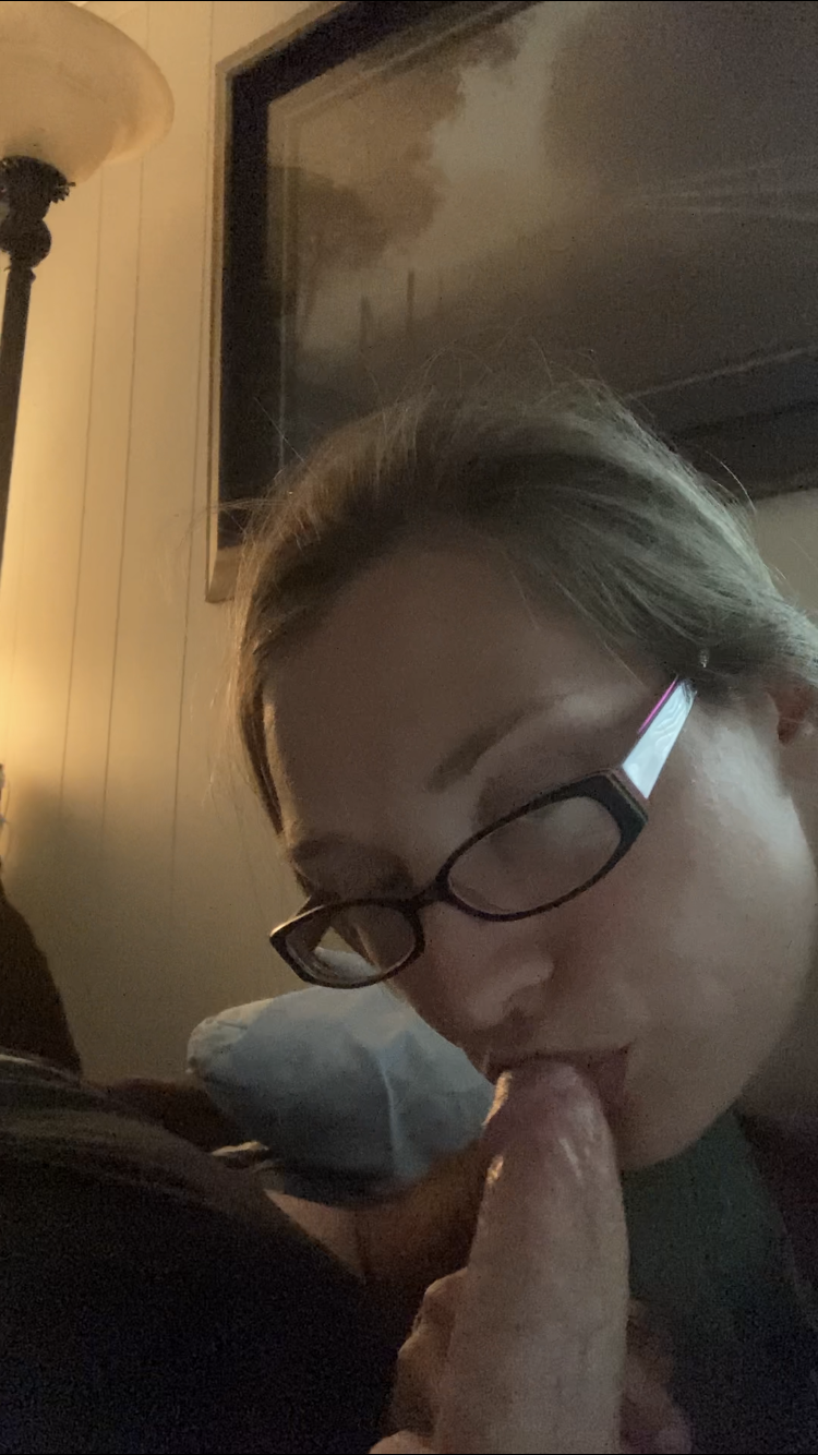 Sexy Girl With Glasses Sucking Cock