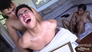 Big Dick Latino gives his Ass UP to Pretty Mixed Boy with a Huge Cock