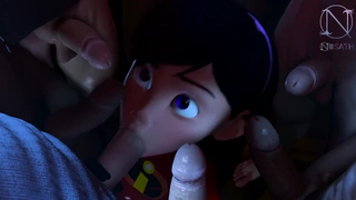 Violet Parr Giving Head to several Men with her Consent Incredibles Parody