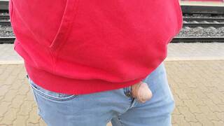 Male Desperation & Public Pissing! Waiting for my Train and need to Pee so Badly!
