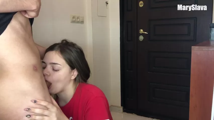 Delivery Girl gives Sloopy Blowjob and Fucks with his Client pic