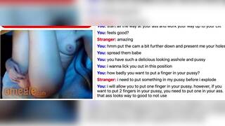 Omegle girl shows off amazing body, does anal for first time and helps cum
